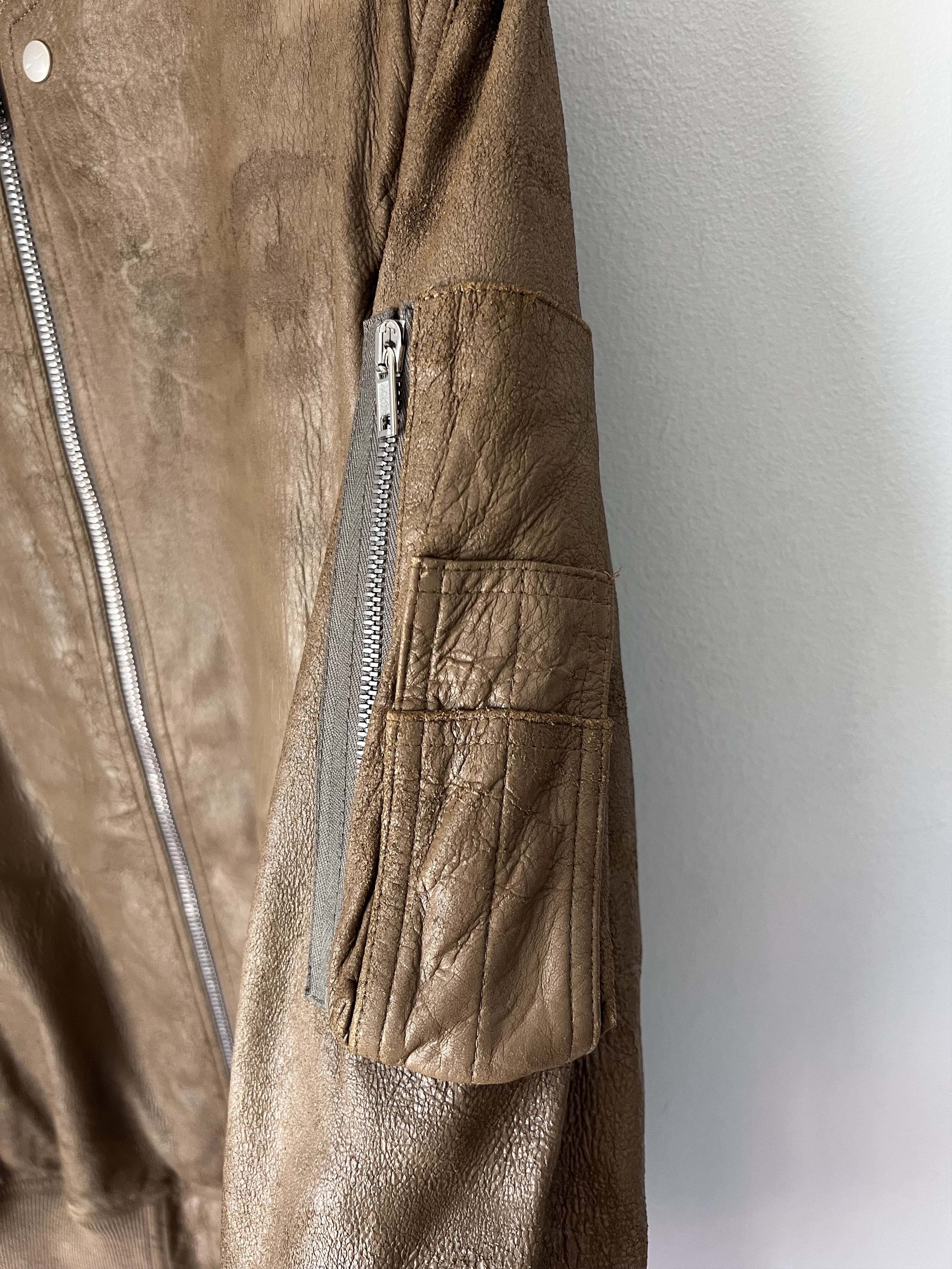 Rick Owens Rick Owens Classic Leather Flight Jacket in Bean Brown Size US L / EU 52-54 / 3 - 5 Thumbnail