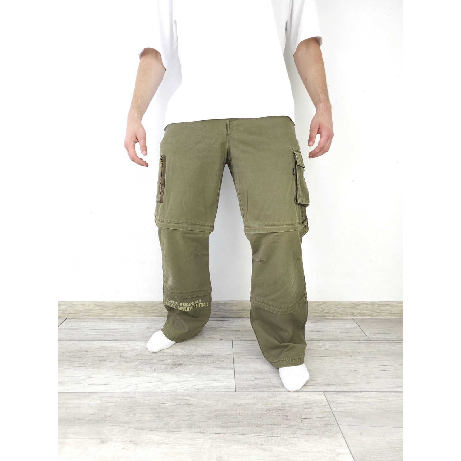 Japanese Brand × Vintage 💎 33/32 Detachable Legs 2 in 1 Shorts Pants Cargo Y2K Size US 33 - 1 Thumbnail