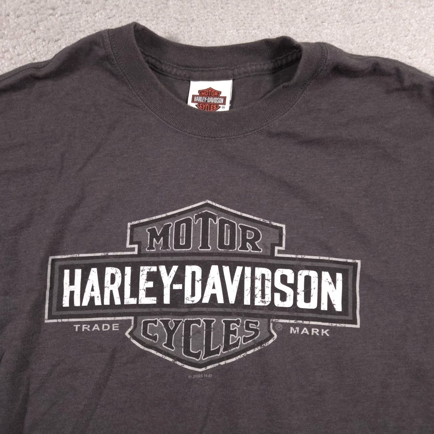 Harley Davidson VINTAGE Harley-Davidson Shirt Mens L Gray Graphic Tee 2000s Quincy Illinois Bar & Shield TNT Back Harley Events Boys? Size US L / EU 52-54 / 3 - 4 Thumbnail