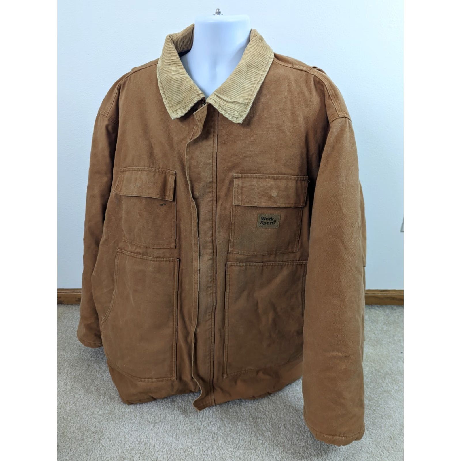 Vintage VINTAGE Work N Sport Jacket Mens 3XL Brown Canvas Insulated Fleeced Lined Barn Coat Coat Size US XXL / EU 58 / 5 - 2 Thumbnail