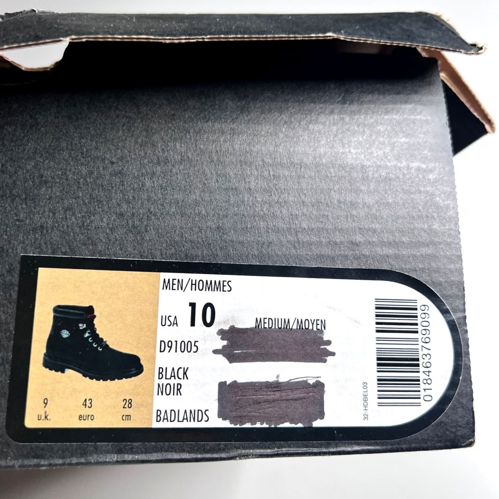 Harley Davidson Harley-Davidson Badlands Mens Black Leather Boots D91005 Size 10 NIB Boots Leather Black Mens Badlands Rubber Outsole Non-Slip Padded Lace Up Logo Size US 9 / EU 42 - 2 Thumbnail