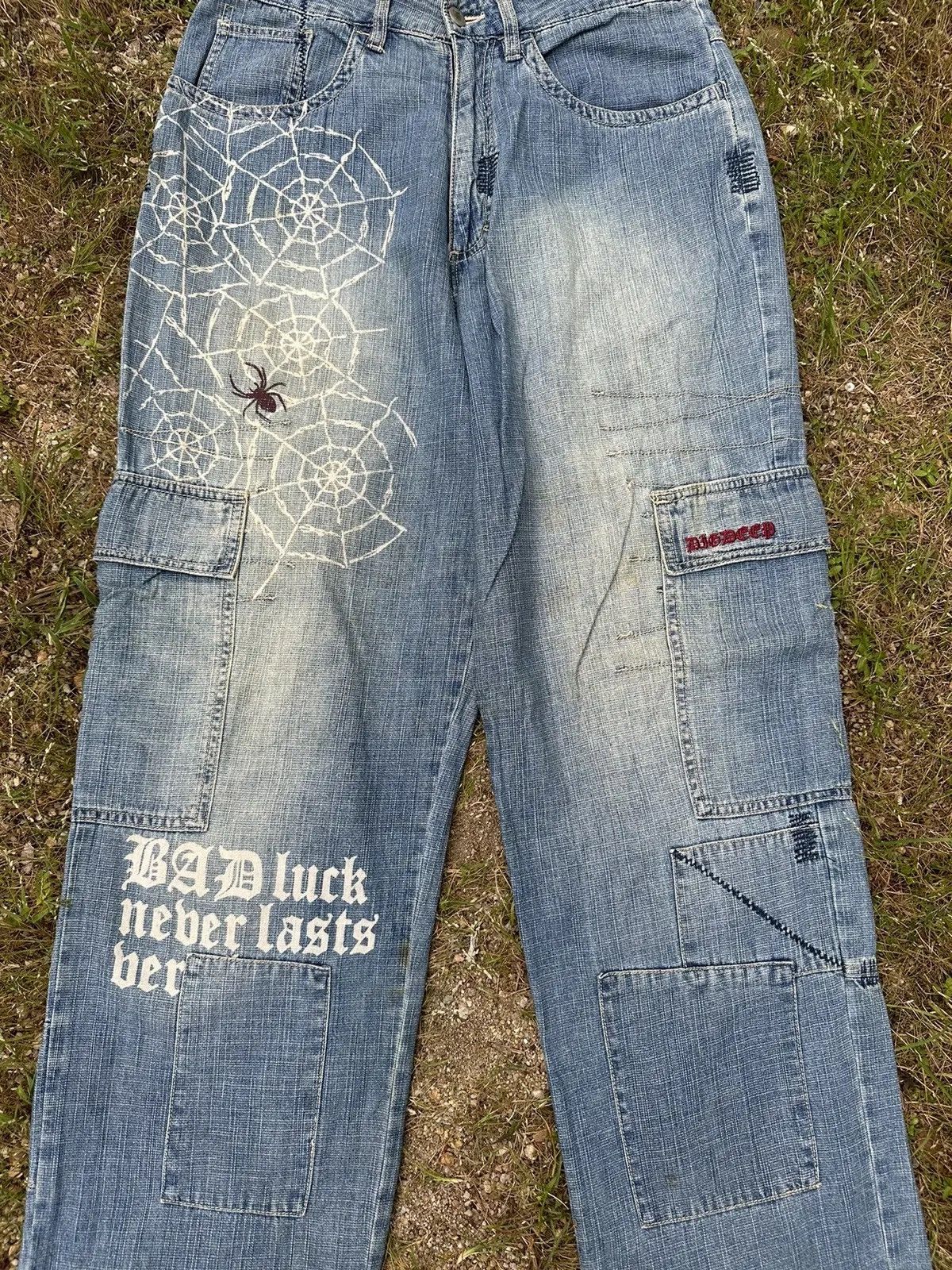 If Six Was Nine STEALS💥 JAPANESE BAGGY RAPPER PATCHWORK TRAVIS DENIM PANTS Size US 31 - 3 Thumbnail