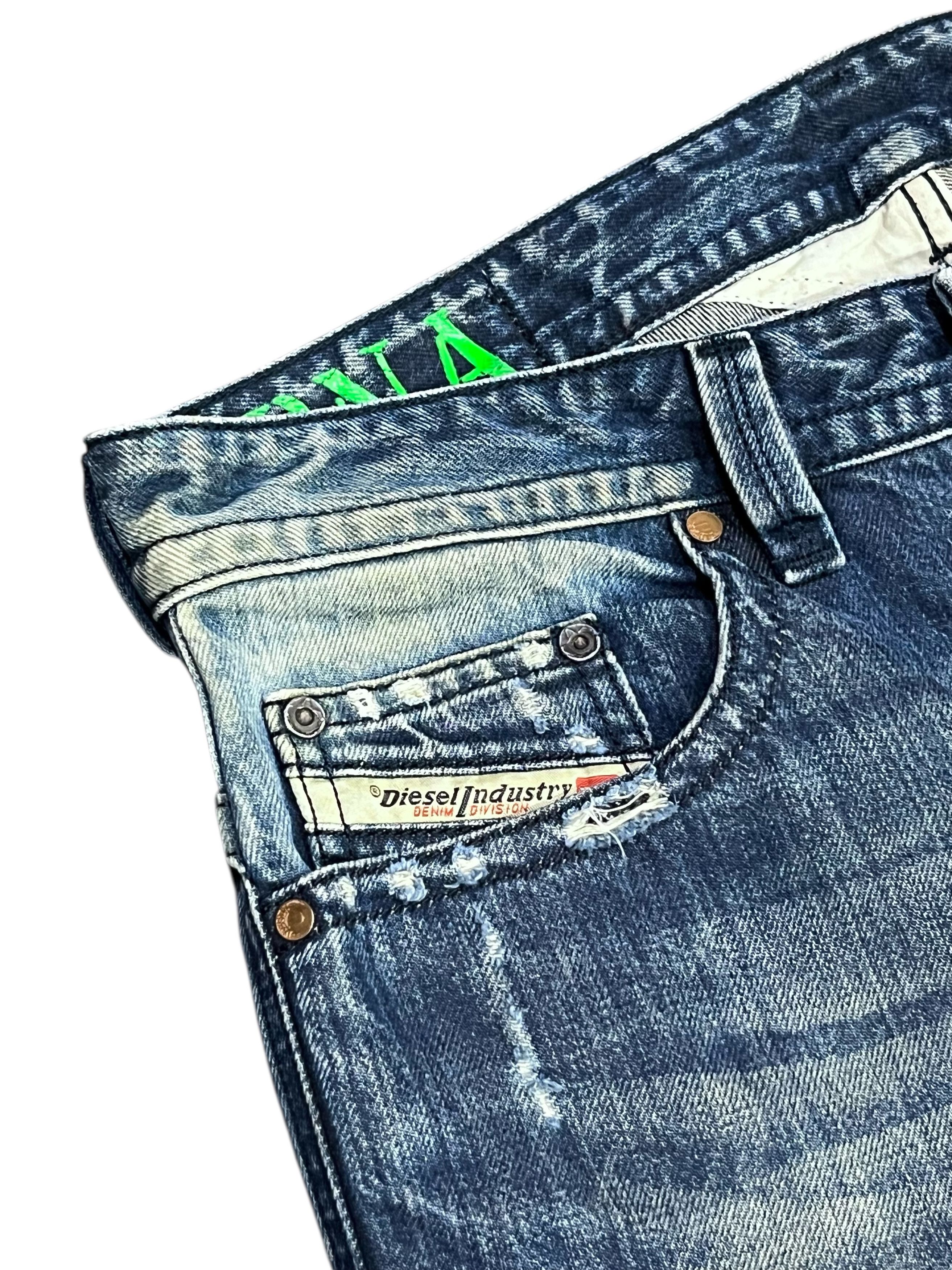 Diesel 🤘🏼Vintage DIESEL DNA Punk Rock Slim Skinny Mudwash Denim Size US 31 - 8 Thumbnail