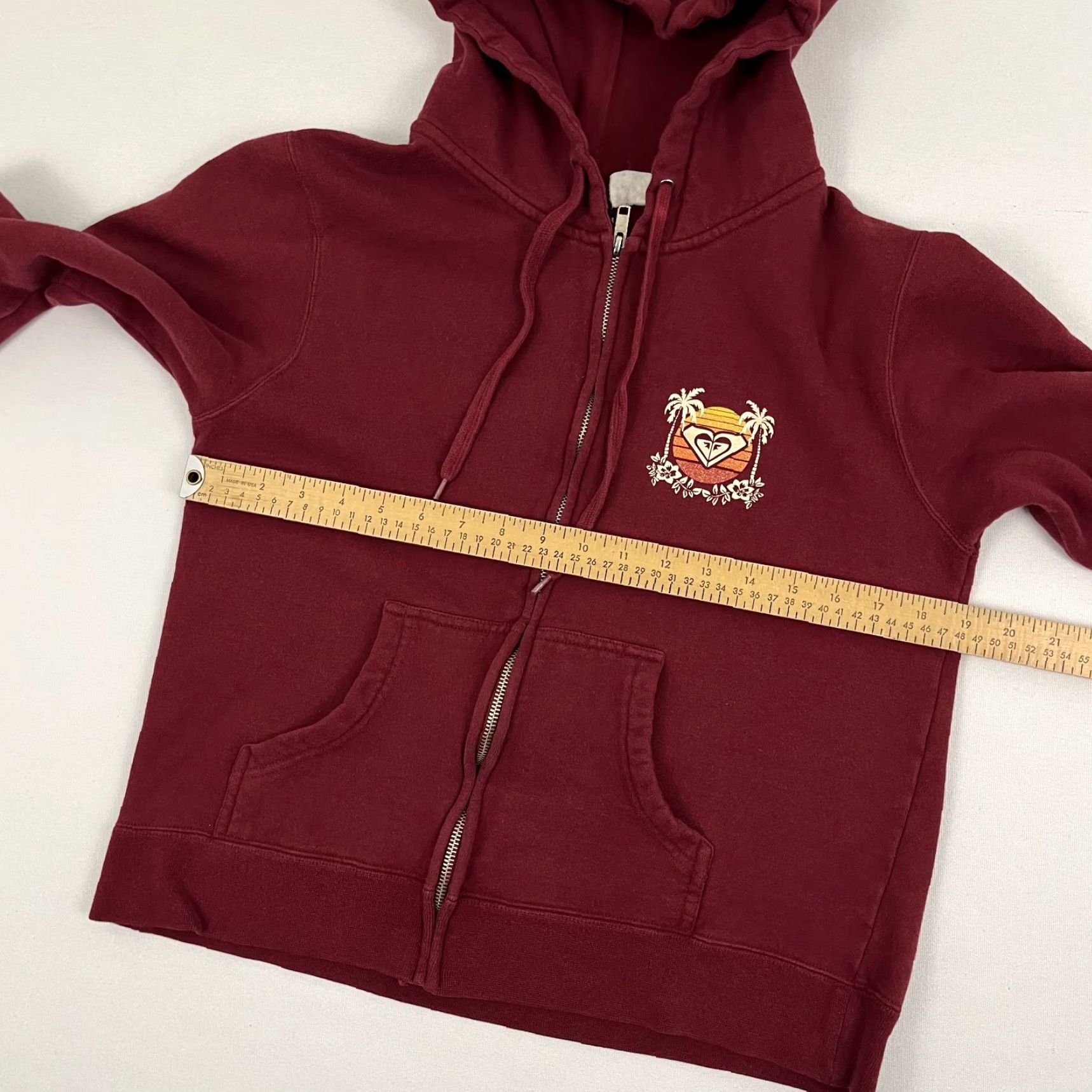 Vintage ROXY Hoodie Womens L Red Crop Full Zip Graphic Y2K Beach Surf Retro Sports Size L / US 10 / IT 46 - 7 Thumbnail