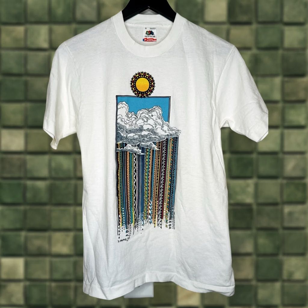 Fruit Of The Loom VINTAGE 90s Southwestern Art Tee Sun USA Made Shirt S White Mens Art Aztec Shirt Size US S / EU 44-46 / 1 - 1 Thumbnail