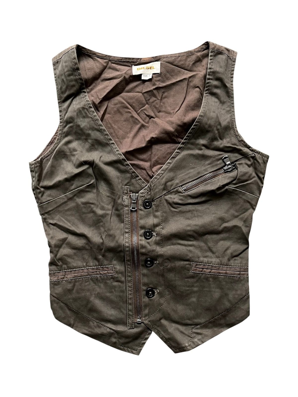 Diesel Vintage Diesel Biker Vest Size S / US 4 / IT 40 - 1 Thumbnail