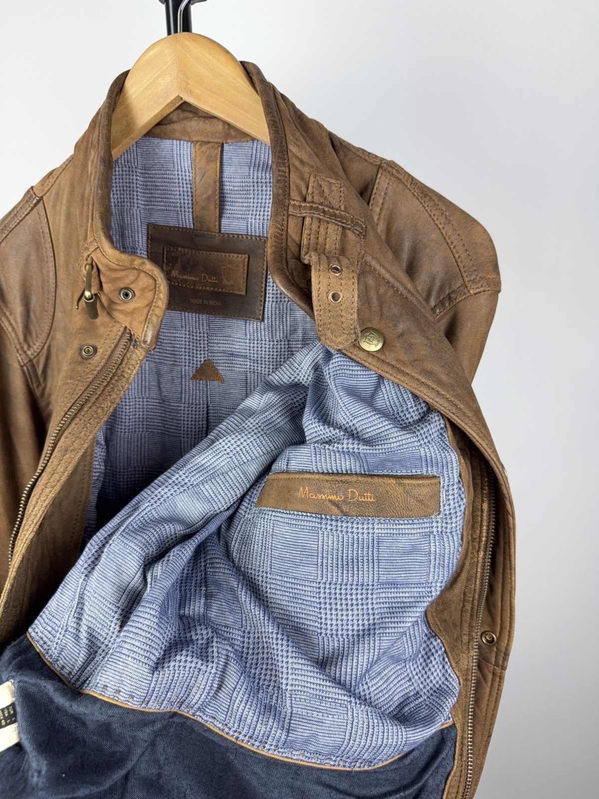Massimo Dutti Vintage 90s Massimo Dutti Brown Leather Moto Western Jacket Size US L / EU 52-54 / 3 - 16 Thumbnail