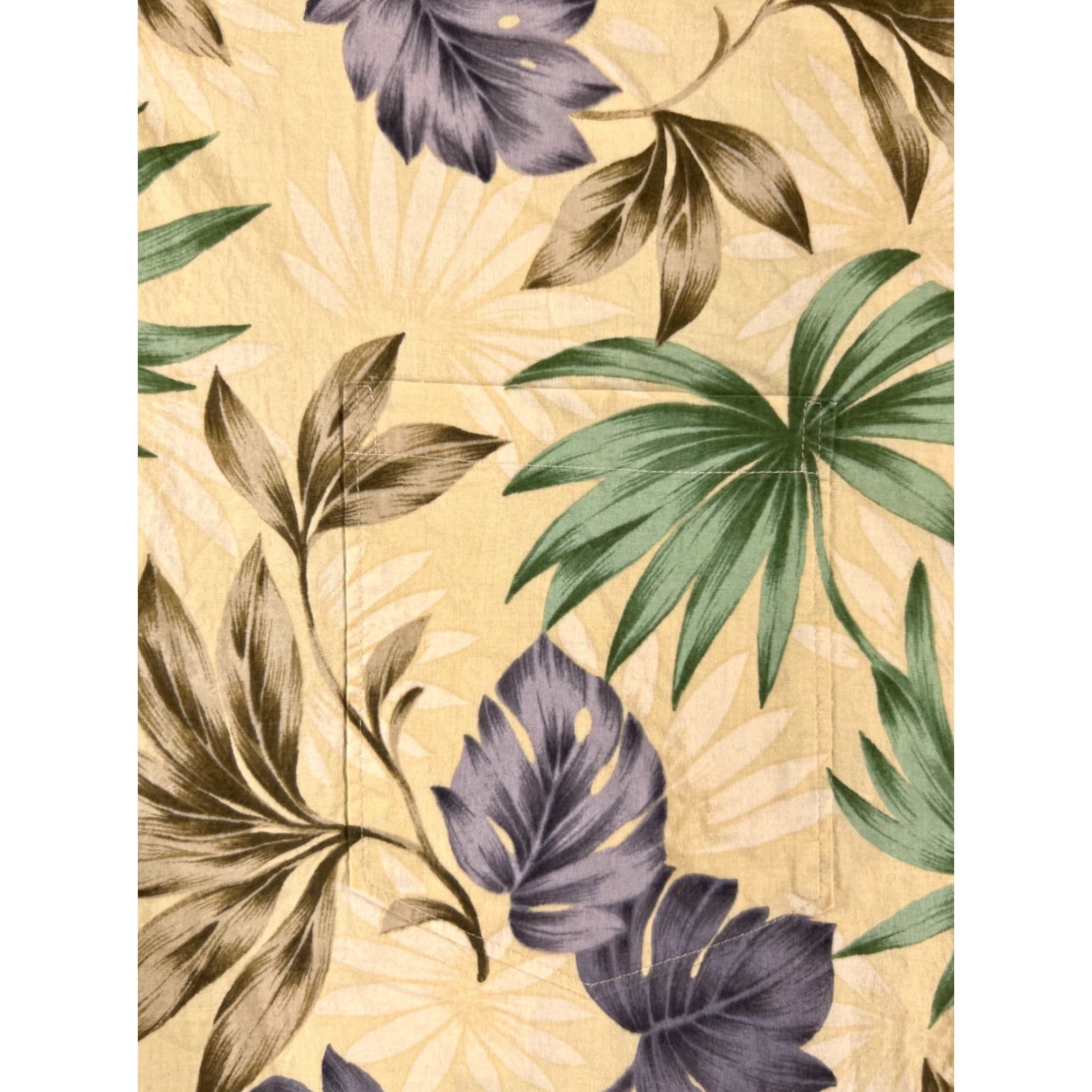 Hilo Hattie Hilo Hattie Mens Hawaiian Shirt Button-Up Short Sleeve Beige Green Palm Leaf Pattern 100% Cotton Regular M Juniors? No, Men. Size US M / EU 48-50 / 2 - 6 Thumbnail