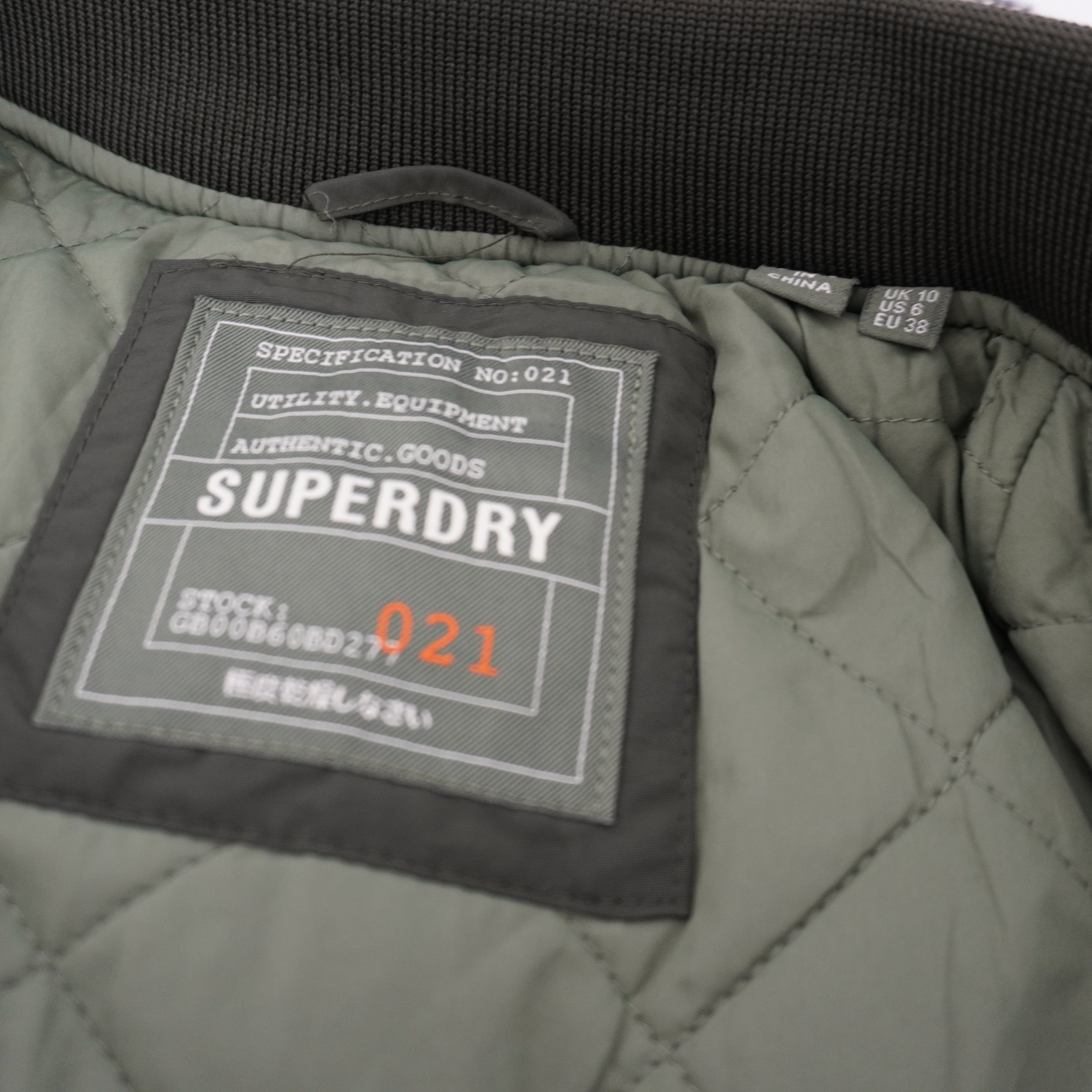 Superdry New Women's Superdry Khaki Bomber Jacket Size M / US 6-8 / IT 42-44 - 15 Thumbnail