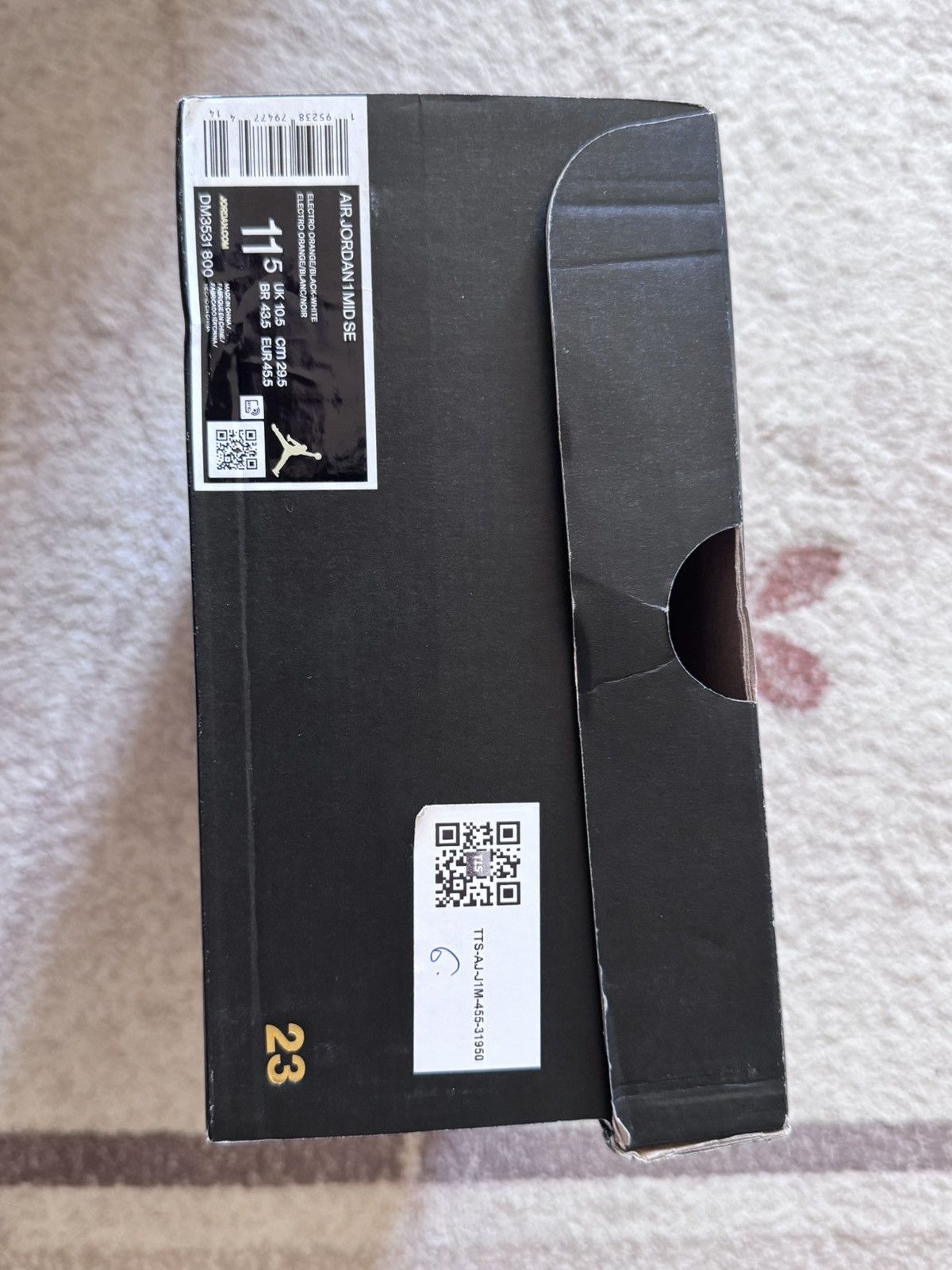 Jordan Brand Air Jordan 1 MID SE Electric Orange Size US 11.5 / EU 44-45 - 7 Thumbnail