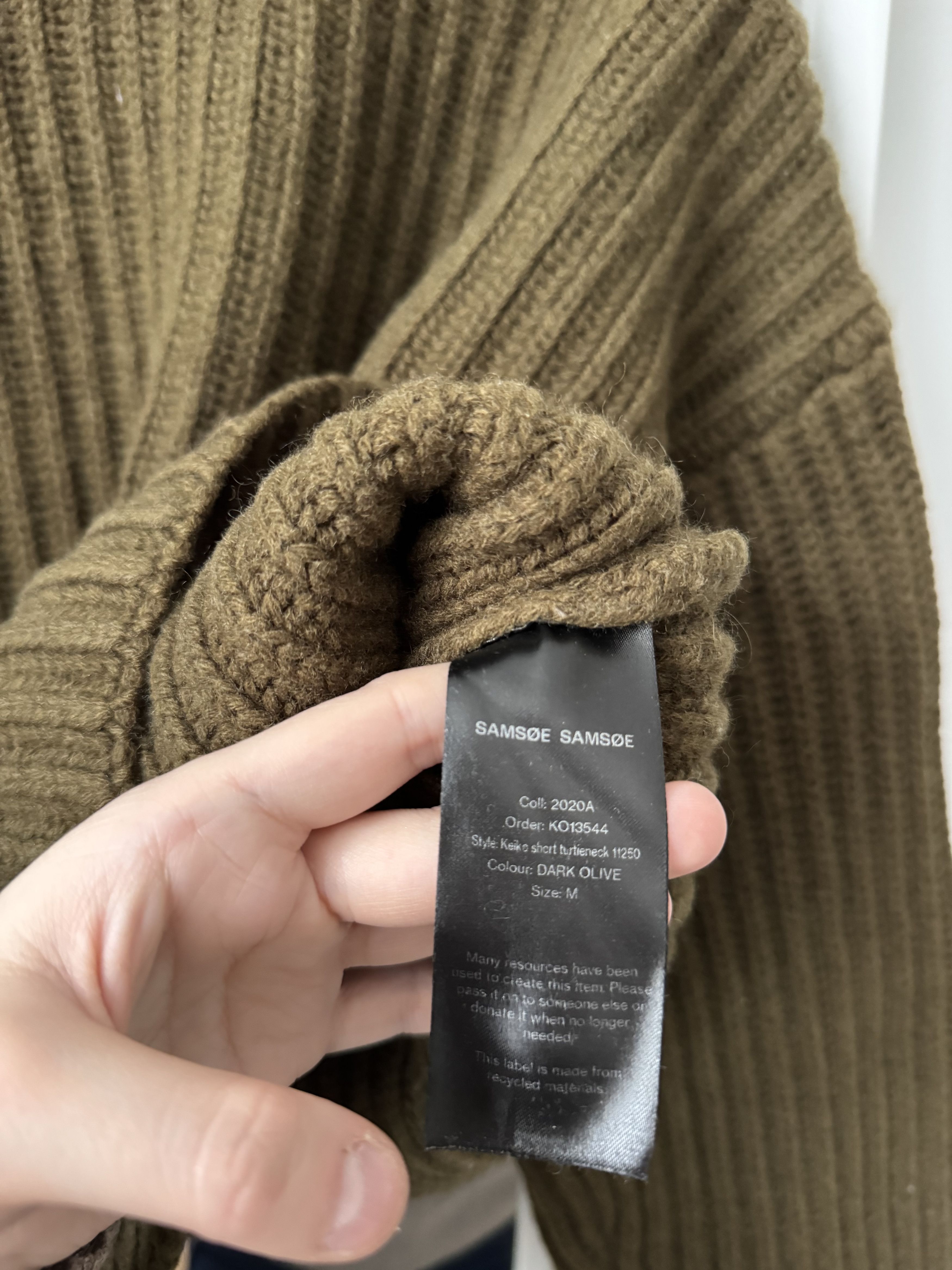 Samsoe Samsoe short khaki turtleneck sweater wool KEIKU samsoe samsoe Size M / US 6-8 / IT 42-44 - 3 Thumbnail