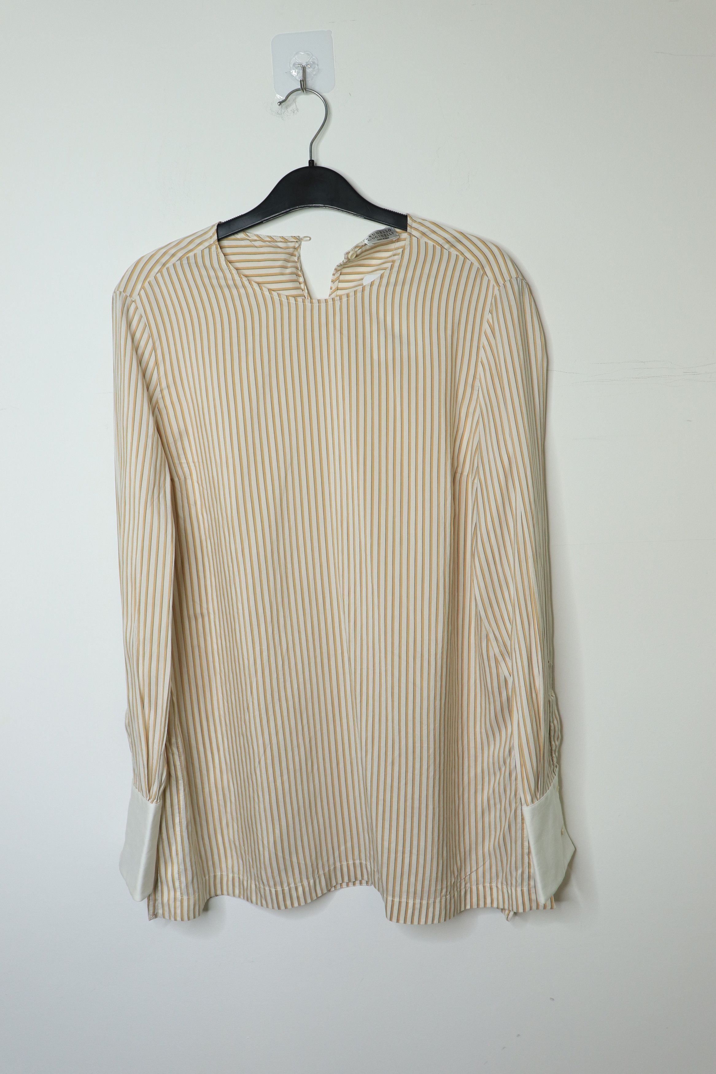 Brunello Cucinelli Neutral silk striped blouse - S Size S / US 4 / IT 40 - 1 Thumbnail