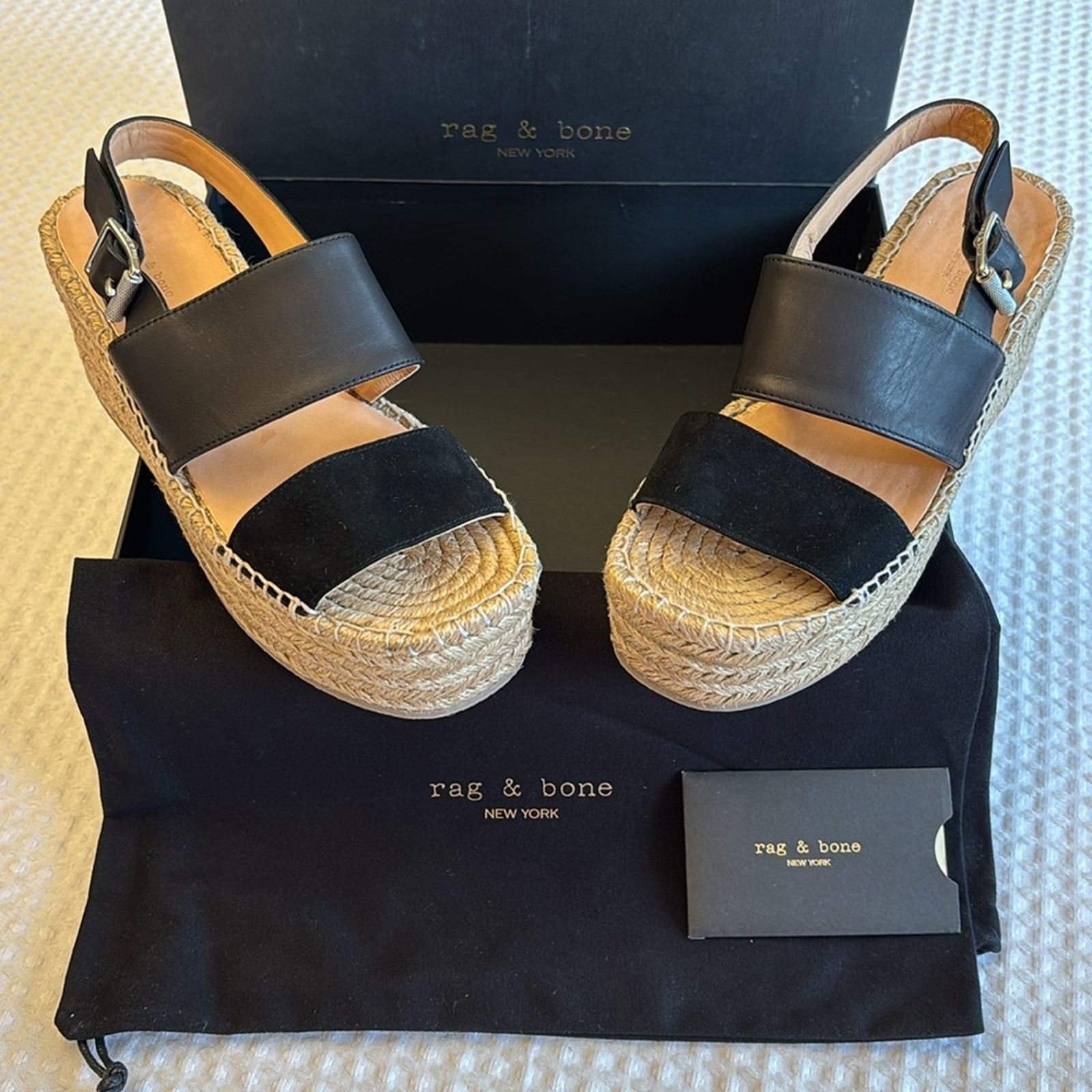 Rag & Bone NEW! rag & bone Edie 6.5 Black Platform Espadrille Sandals Size US 6.5 / IT 36.5 - 6 Thumbnail