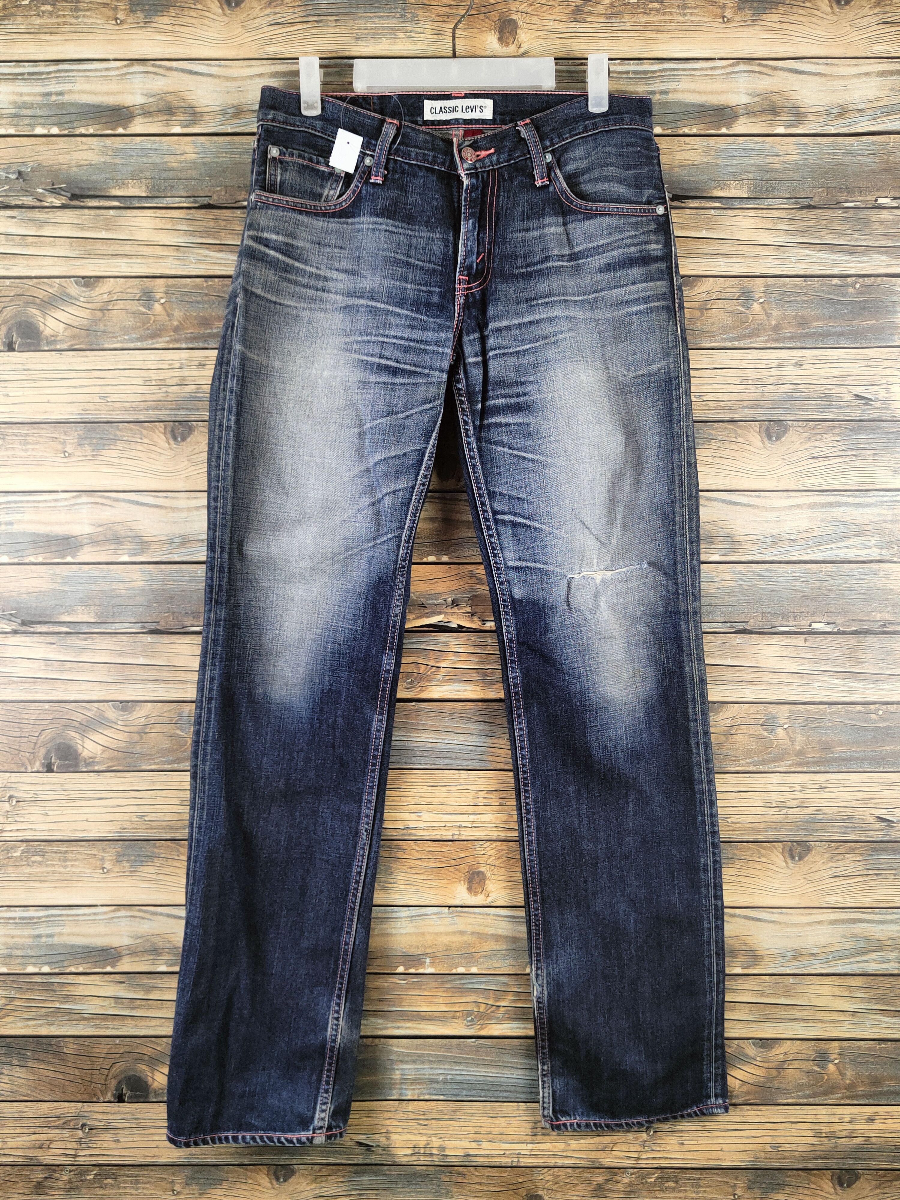 Levi's 502 Levi's Dark Blue Distressed Ripped Jeans #S2812 Size US 31 - 1 Thumbnail