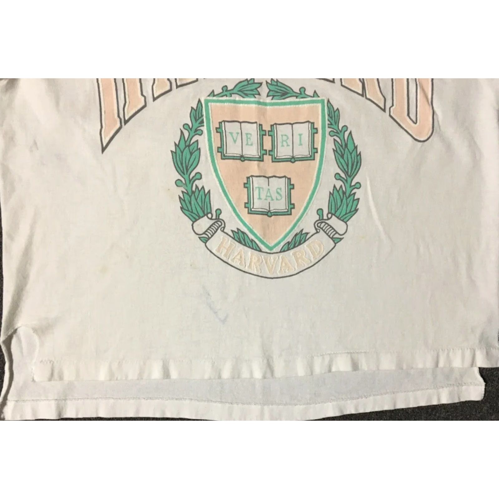 Vintage VINTAGE Harvard University Crop Shirt M White 90s 80s College Grunge Single Stitch Womens USA Size M / US 6-8 / IT 42-44 - 4 Thumbnail