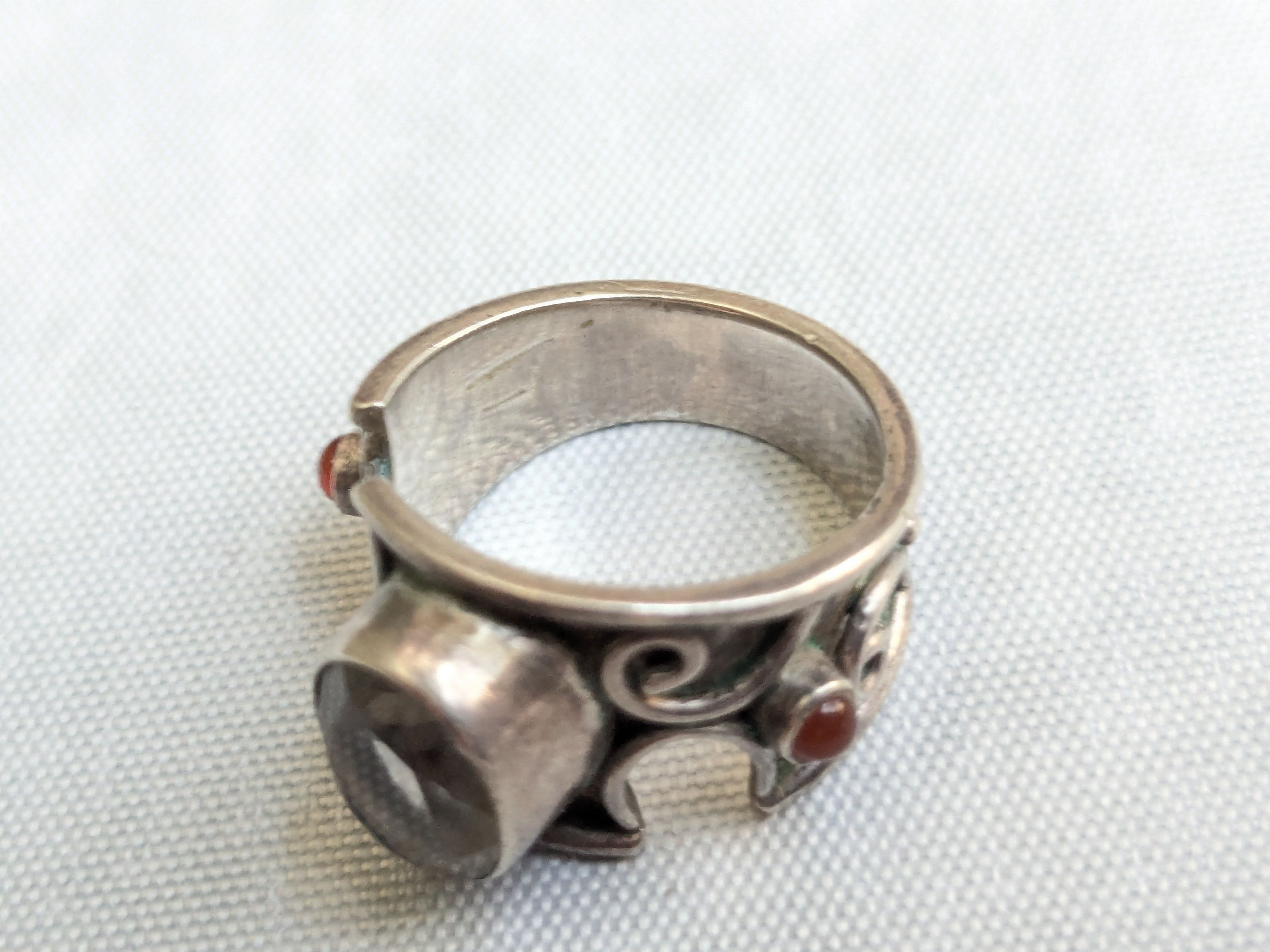 Jewelry Vintage Sterling Silver Quartz Carnelian 8 Size ONE SIZE - 6 Thumbnail