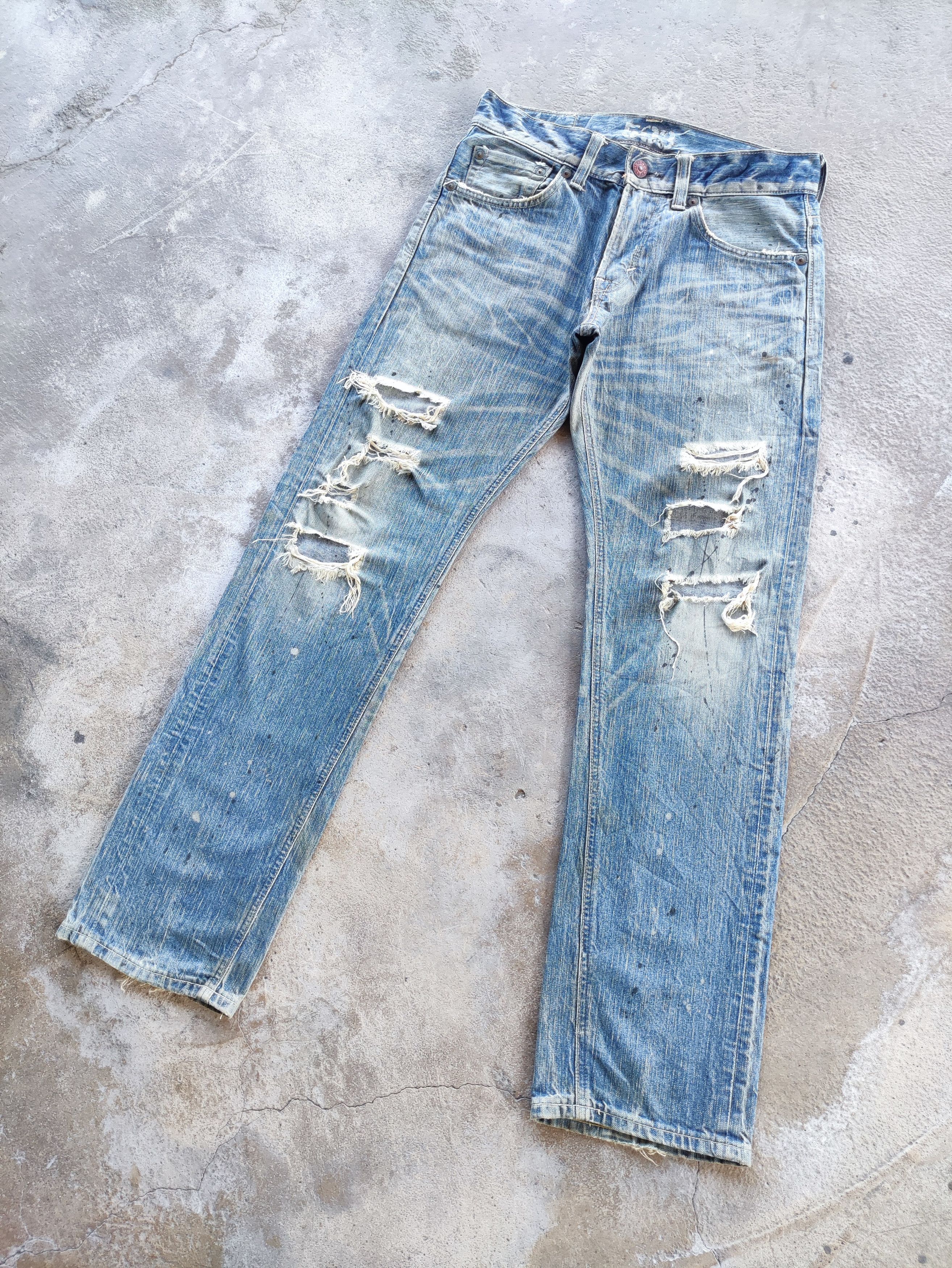 Edwin Vintage Edwin 503 Brand Distressed Ripped Denim Pants Size US 33 - 2 Thumbnail