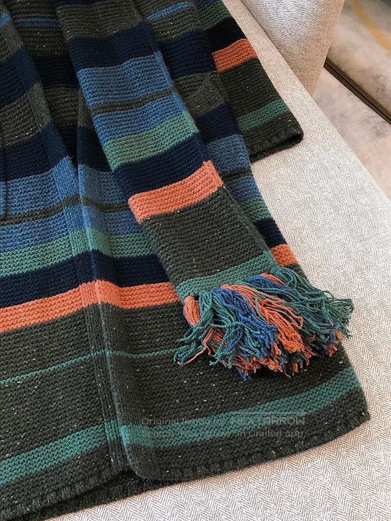 Loro Piana Loro Piana Colorful wide stripe long knitted coat with sca Size S / US 4 / IT 40 - 5 Thumbnail