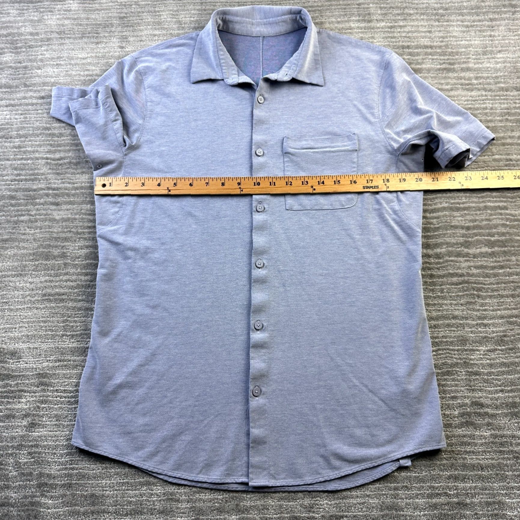Lululemon Lululemon Shirt Mens Medium Blue Button Up Short Sleeve Career Top Size US M / EU 48-50 / 2 - 6 Thumbnail