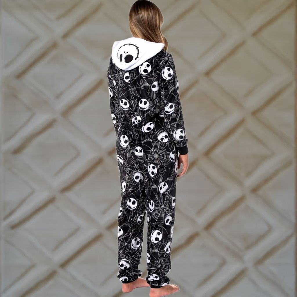 Disney VINTAGE? Disney Nightmare Before Christmas Jack Skellington 1 Piece Pajama Medium Fleece Size ONE SIZE - 1 Thumbnail