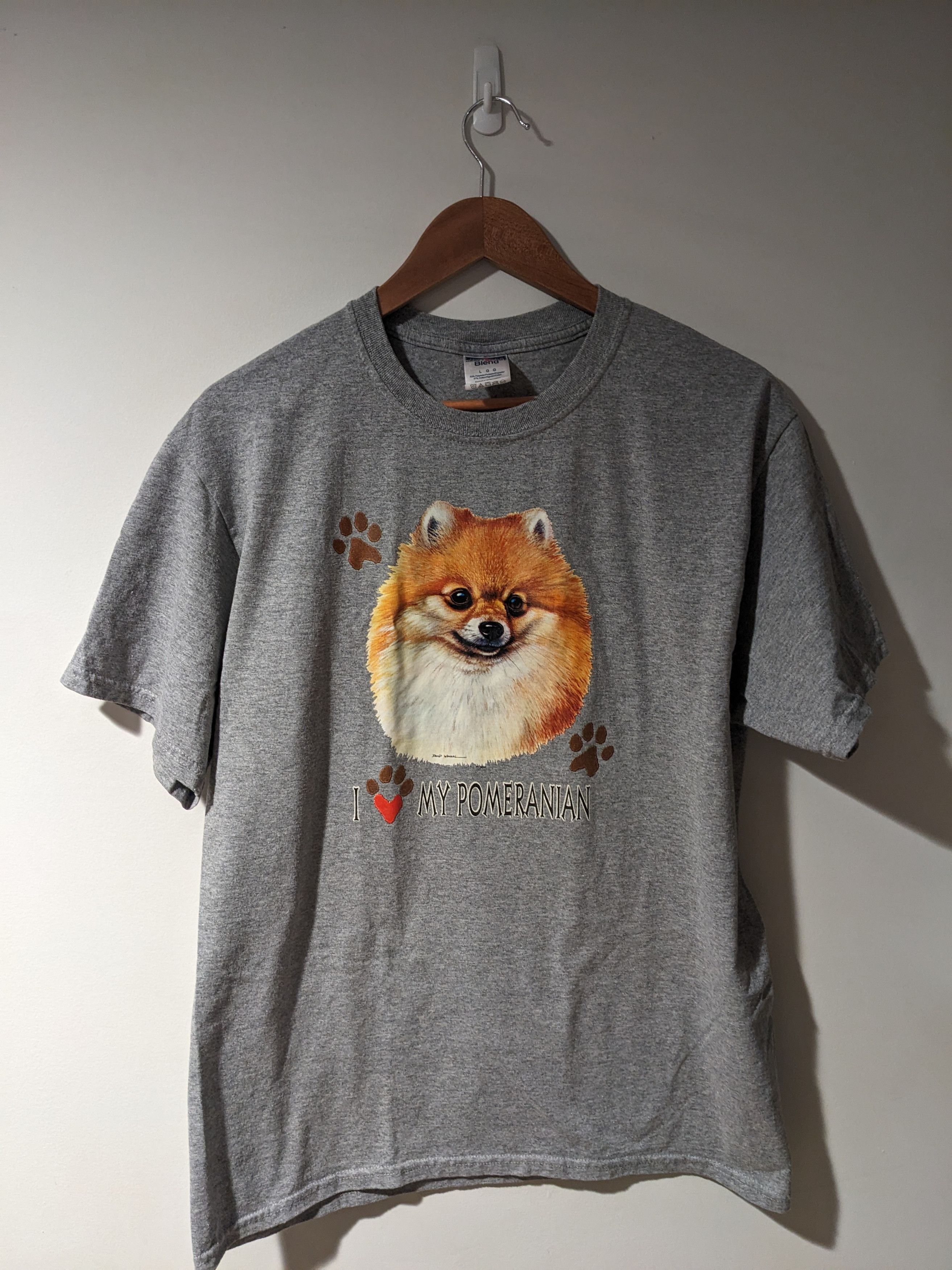 Vintage Vintage Y2K I Love My Pomeranian Nature Gray Large T-Shirt Size US L / EU 52-54 / 3 - 1 Thumbnail