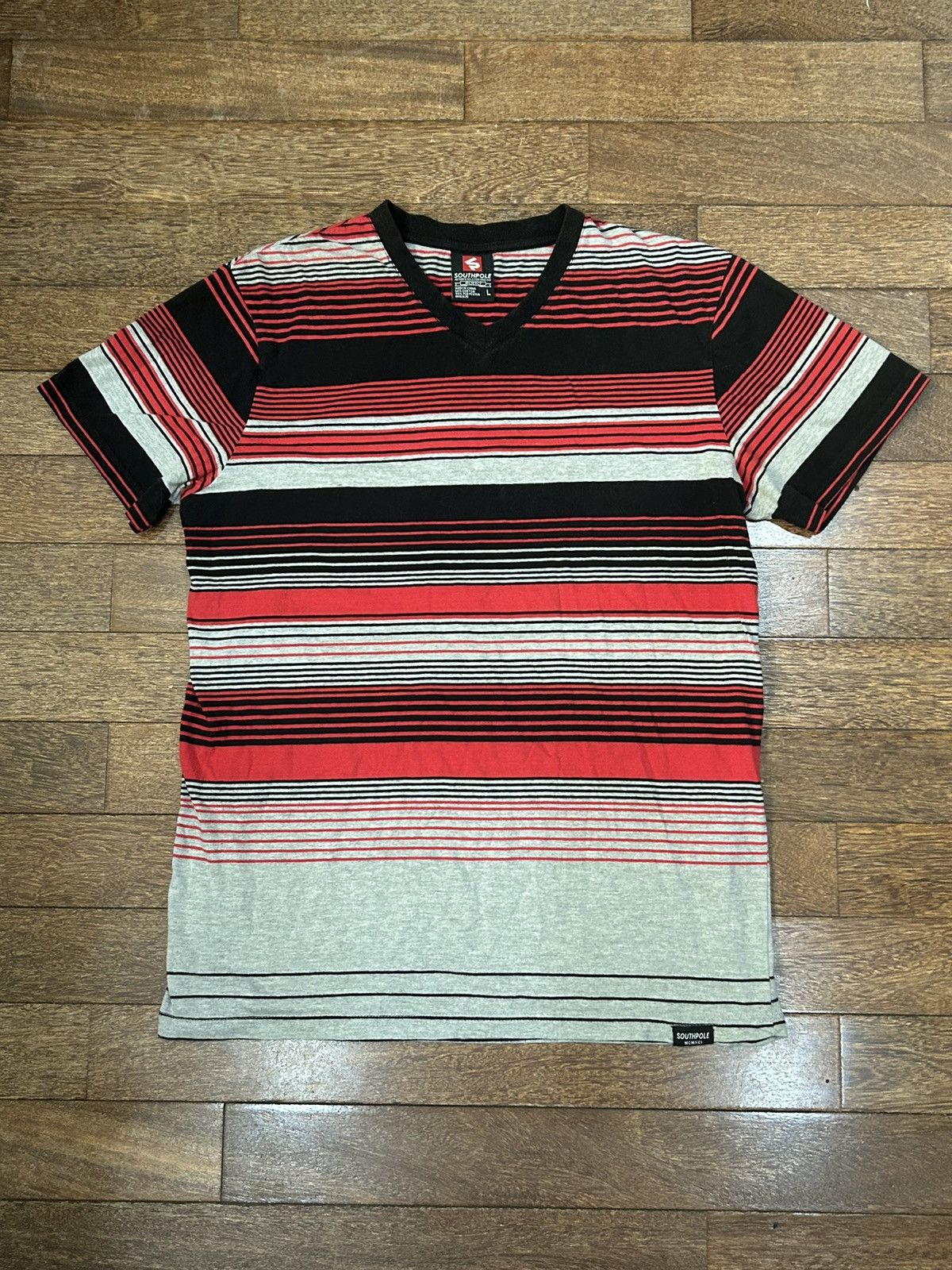 Southpole Southpole Y2K Striped V-Neck Shirt Size US L / EU 52-54 / 3 - 1 Thumbnail