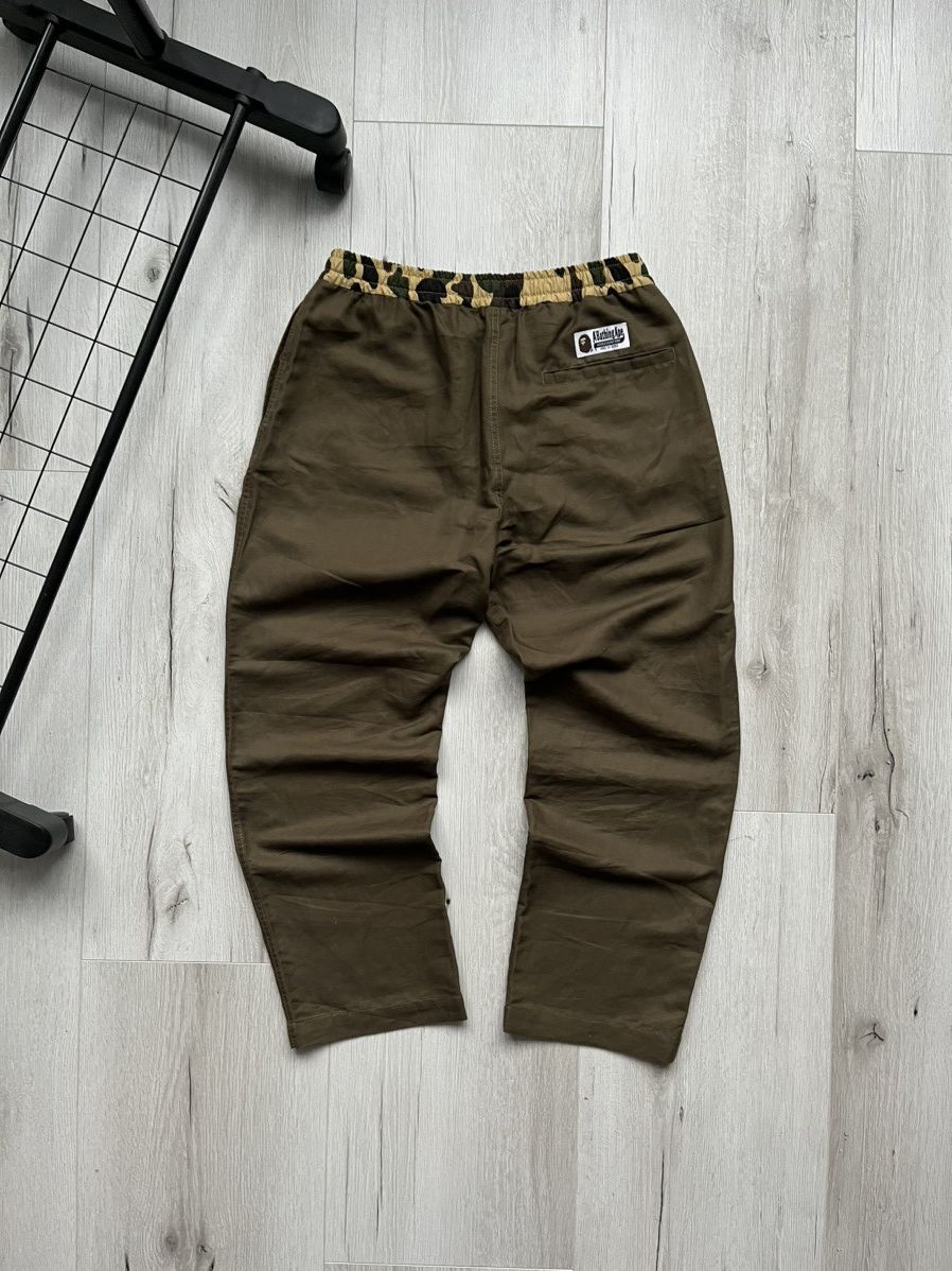 Bape NWT Bape Linen Dark Olive Green Camo Easy Chino Pants Size US 30 / EU 46 - 7 Thumbnail