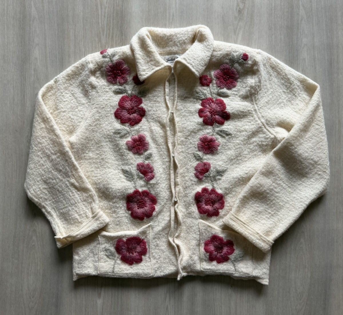 Vintage Vintage Judith Hart Hank Knit Floral Wool Cardigan Sz XL Size XL / US 12-14 / IT 48-50 - 1 Thumbnail