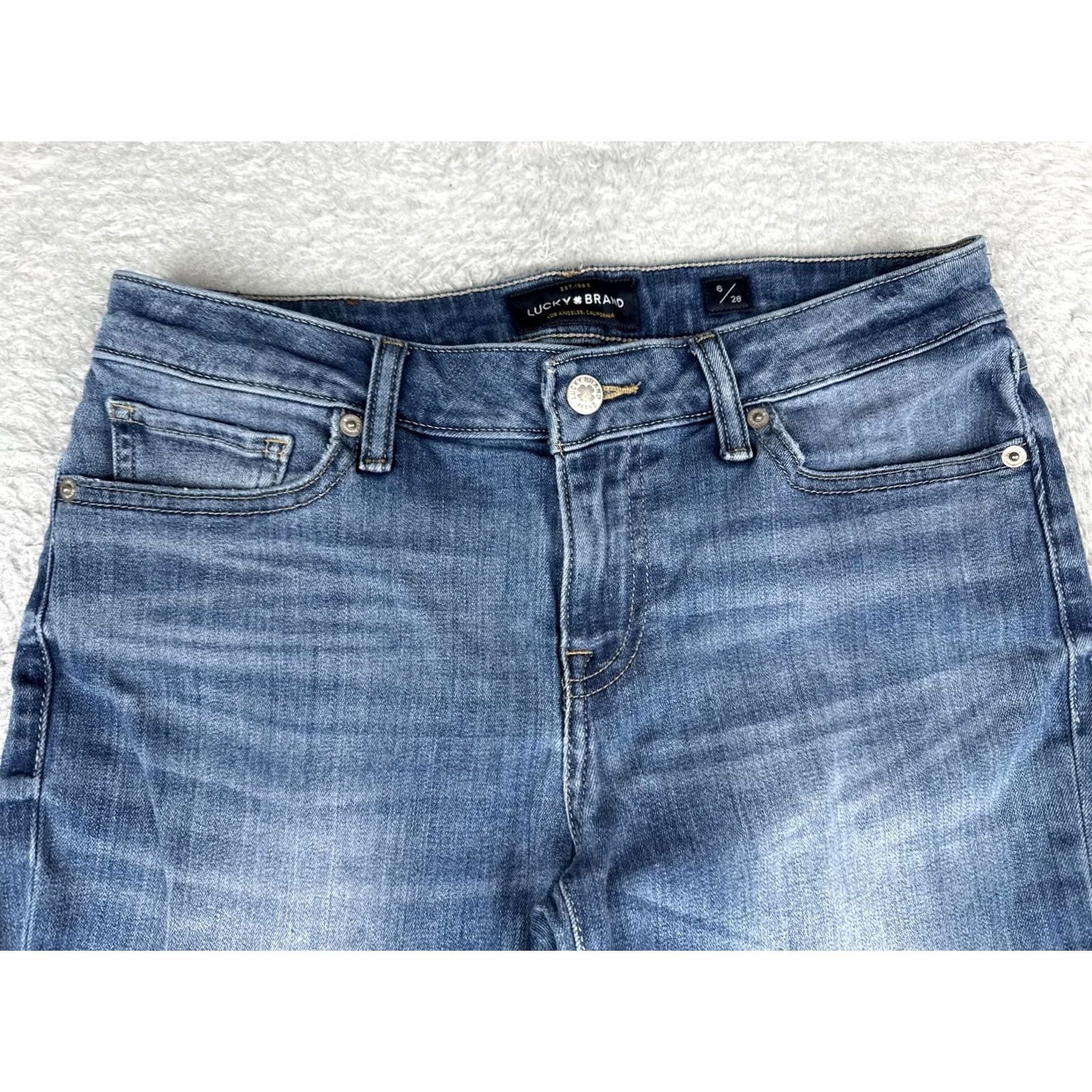 Lucky Brand Lucky Brand Lolita Crop Jeans Womens 6 Blue Med Wash Mid Rise Stretch 29x24 Size 28" / US 6 / IT 42 - 4 Thumbnail