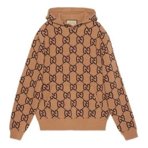 Gucci o1loc1c0925 GG Wool Hooded Sweatshirt in Brown/Black Size US XL / EU 56 / 4 - 1 Thumbnail