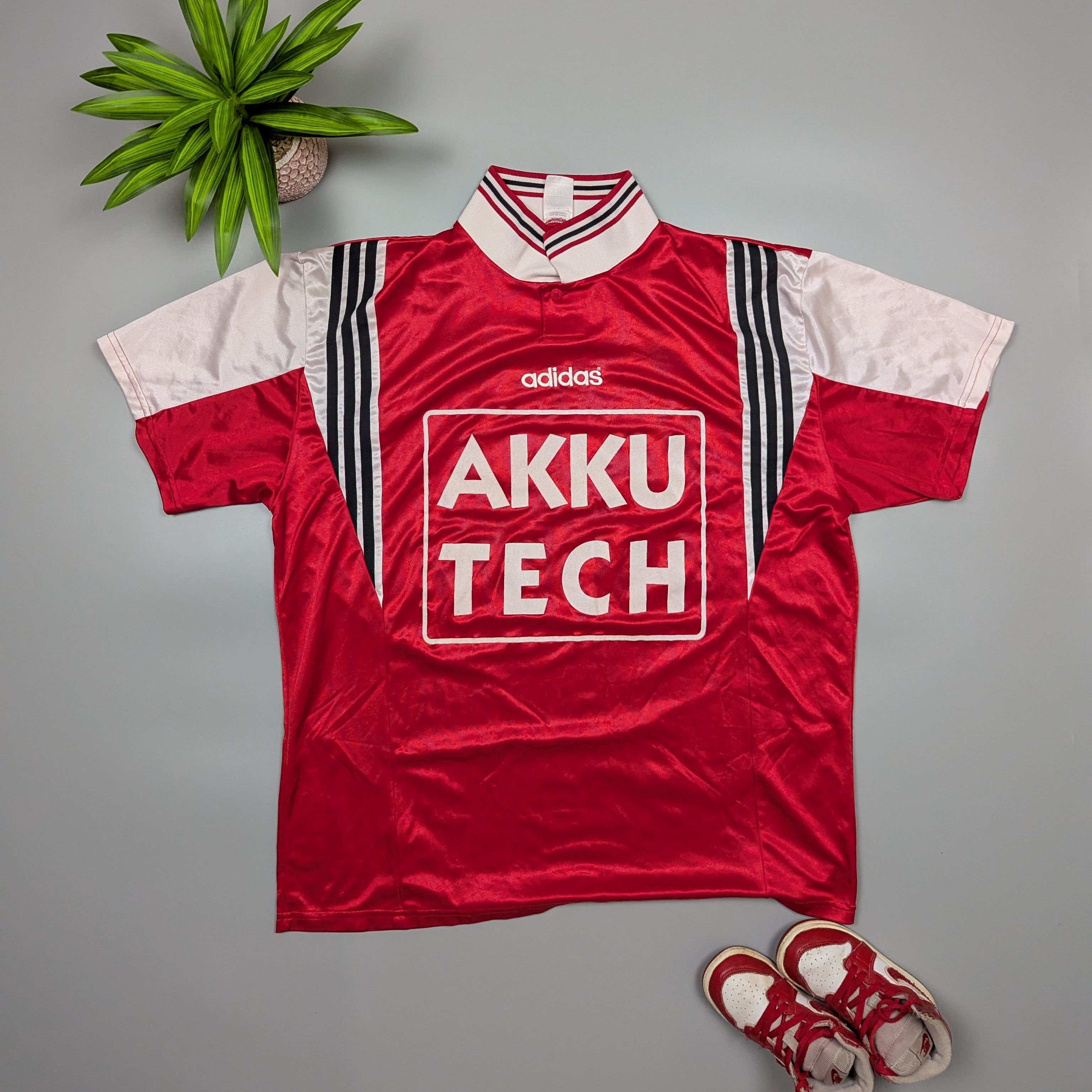 Adidas Adidas 80s 90s Vintage Football Polo Shirt Men’s XL Red Size US XL / EU 56 / 4 - 3 Thumbnail