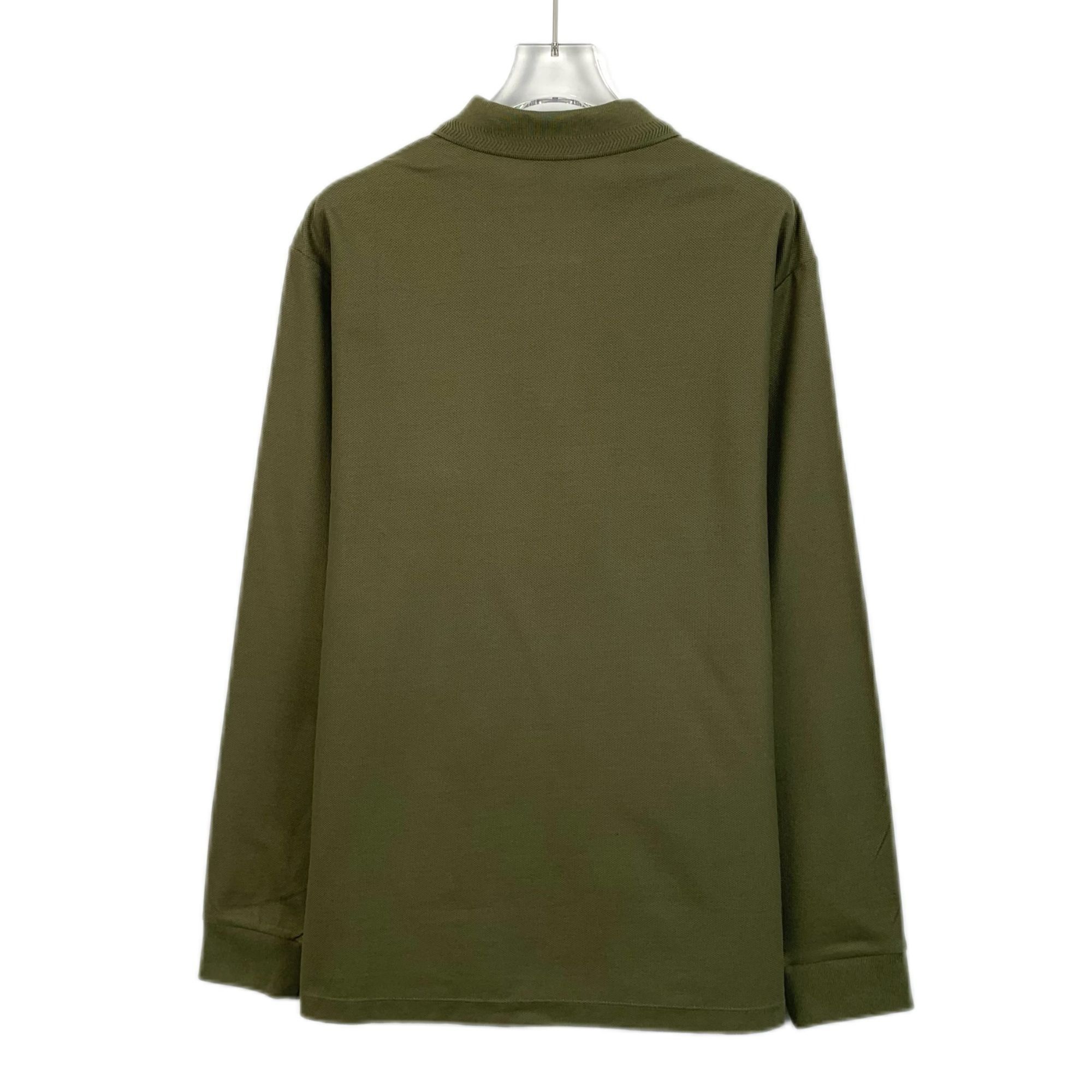 Burberry Burberry Olive Long-Sleeve Polo Shirt 100% Cotton Embroidere Size US XL / EU 56 / 4 - 2 Thumbnail