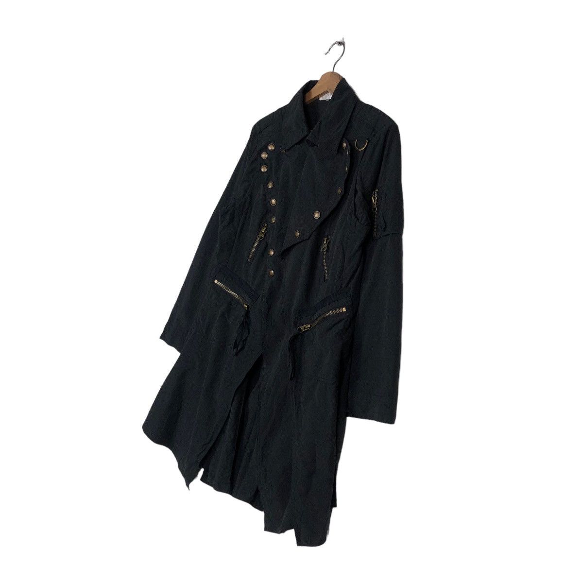 Japanese Brand Rich Black Double Collar Biker Jacket Punk Otto Issey Miyake Size US L / EU 52-54 / 3 - 2 Thumbnail