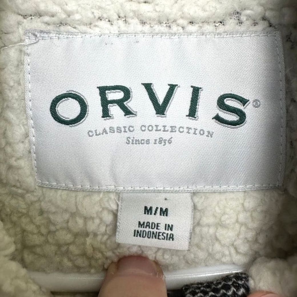 Orvis VINTAGE Orvis Jacket Mens Medium Black Thick Fleece Lined Quarter Zip Pullover Pockets Size US M / EU 48-50 / 2 - 4 Thumbnail