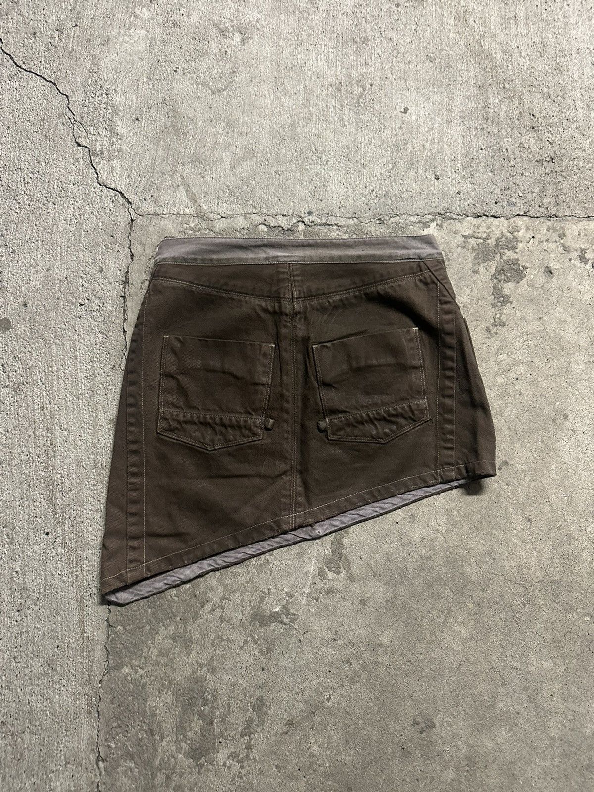 Rick Owens Rick Owen’s “SLAB” Asymmetrical Cut Brown Faded Skirt Size 27" / US 4 / IT 40 - 4 Thumbnail