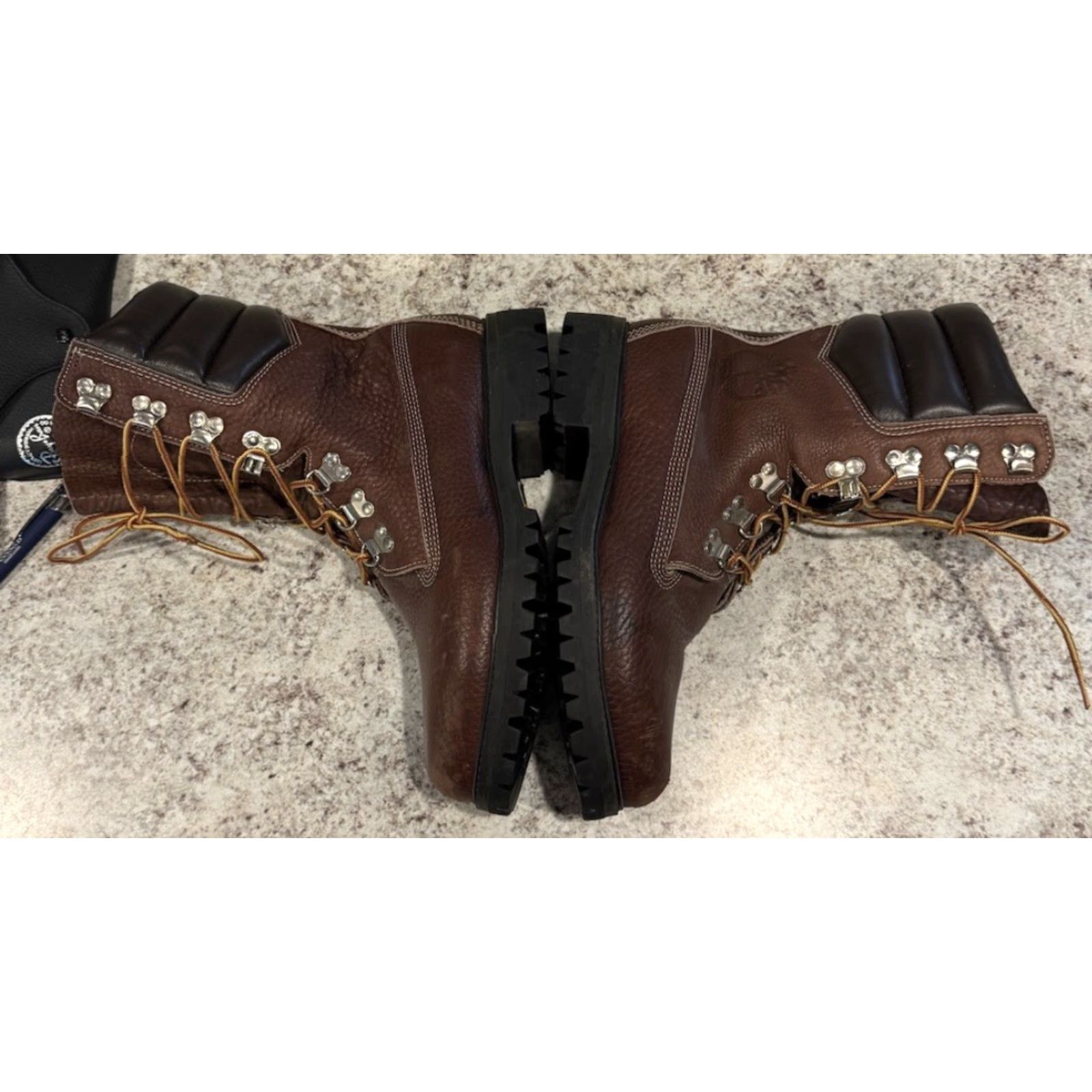 Timberland VINTAGE Timberland Super Boot Mens 7 Leather Brown USA 90s Hip Hop M Boots Size US 7 / EU 40 - 6 Thumbnail