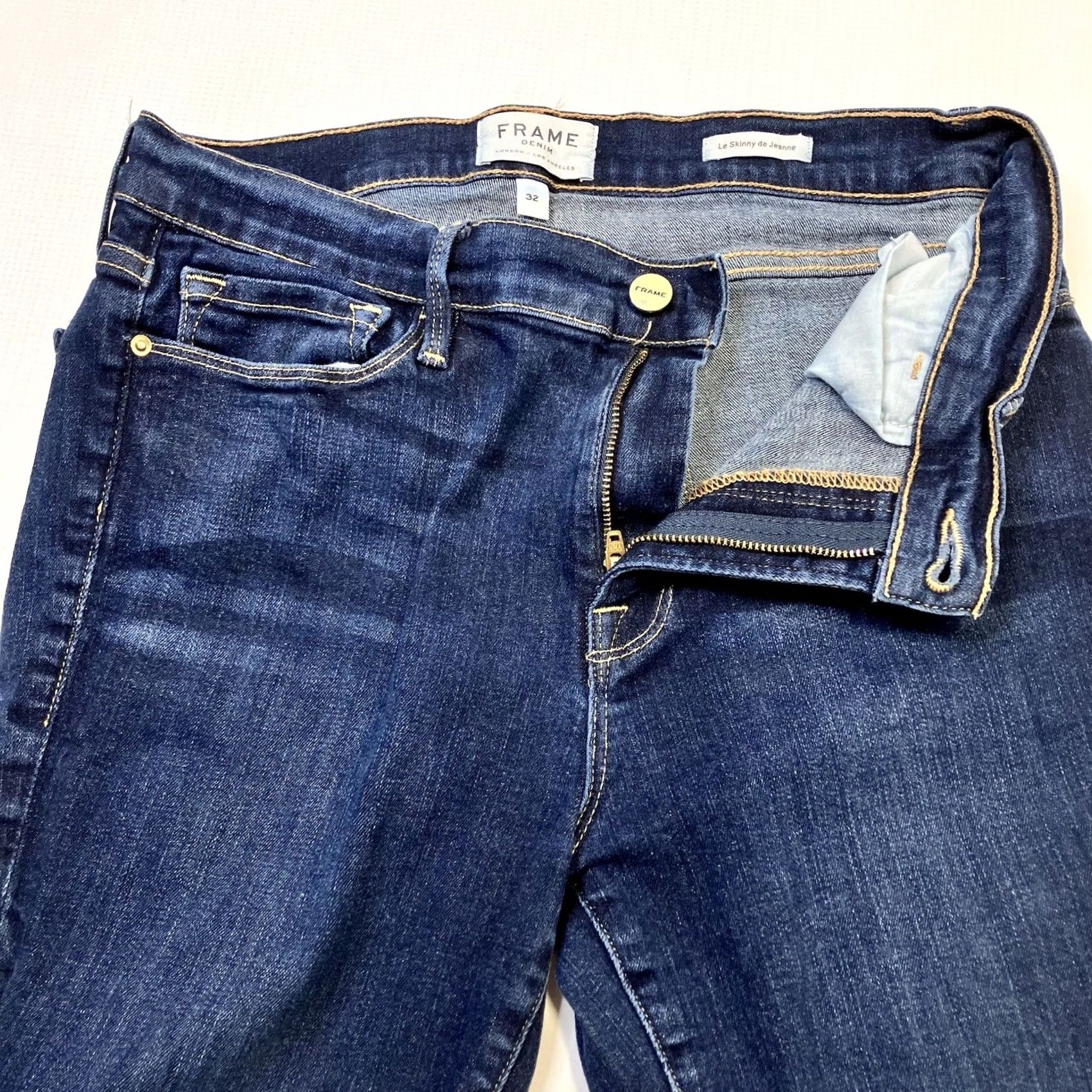 Frame FRAME Le Skinny de Jeanne MidRise Jeans Slim Skinny Dark Wash 28” Inseam 32 Women Size 24" / US 00 / IT 34 - 3 Thumbnail