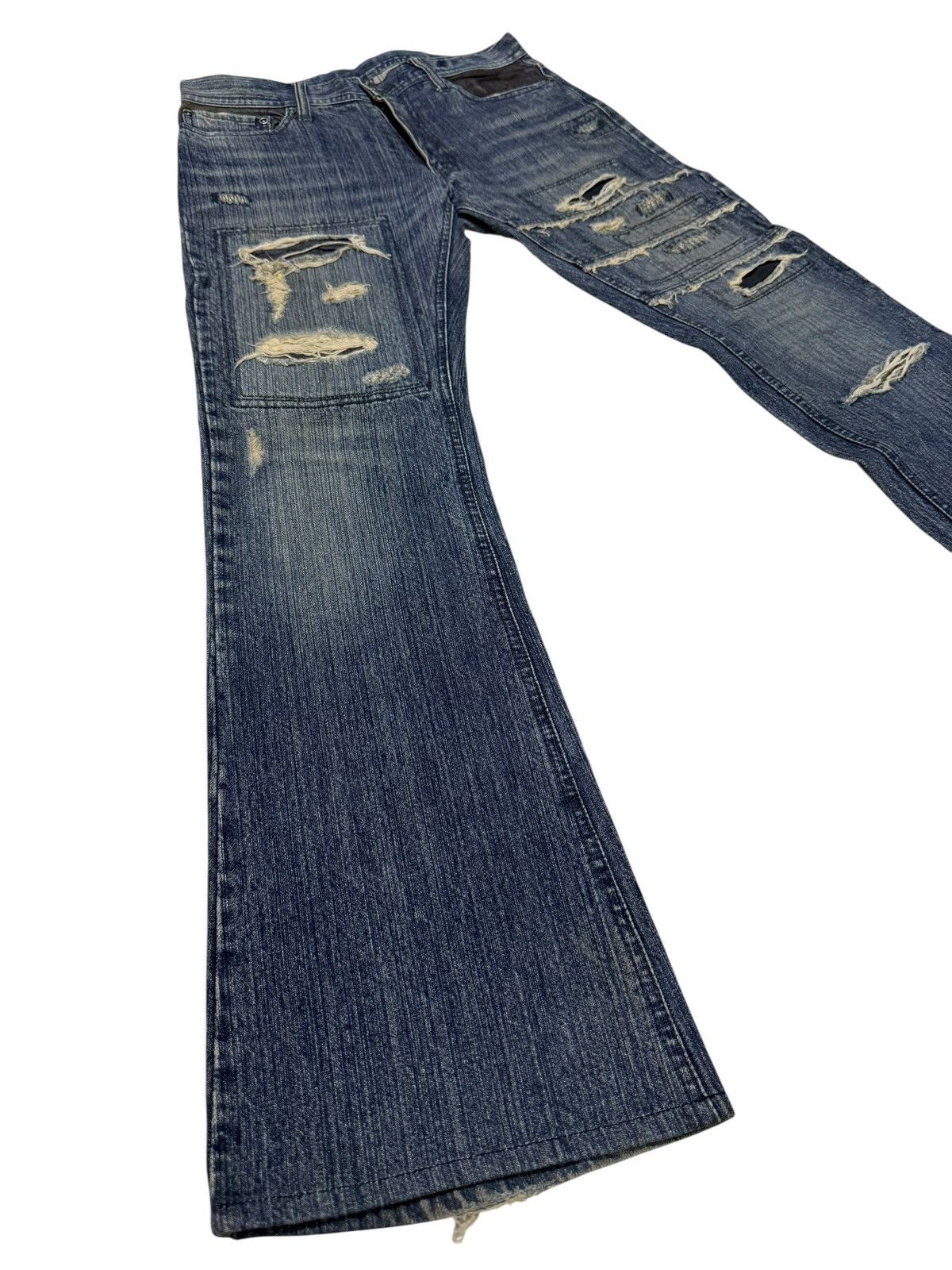 Le Grande Bleu (L.G.B.) Flared Jeans Rupert Difference Distressed Rare Design Denim Size US 30 / EU 46 - 1 Thumbnail