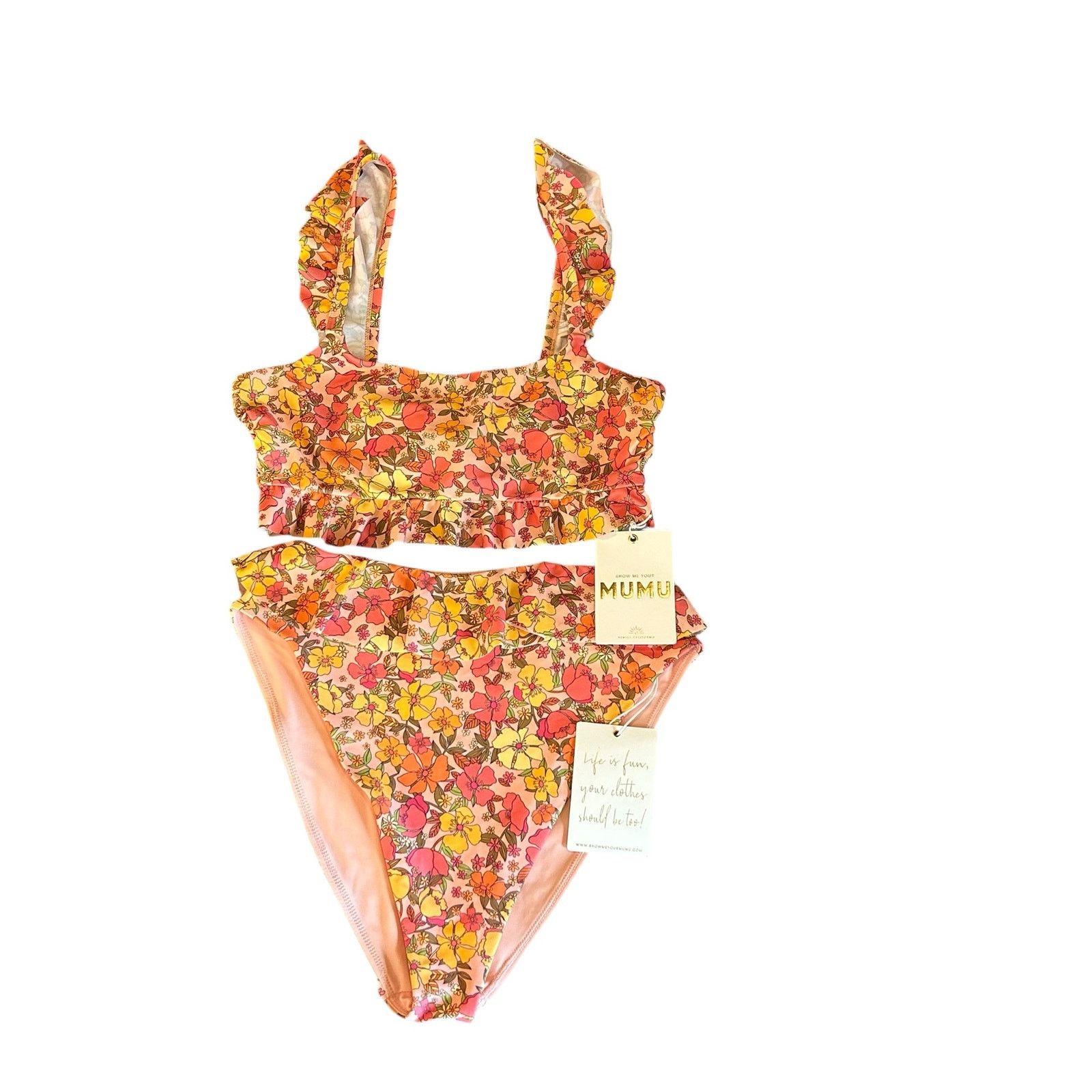 Show Me Your MuMu Show Me Your Mumu NWT Bikini Floral Top Sz M Bottoms Sz S Size ONE SIZE - 1 Thumbnail