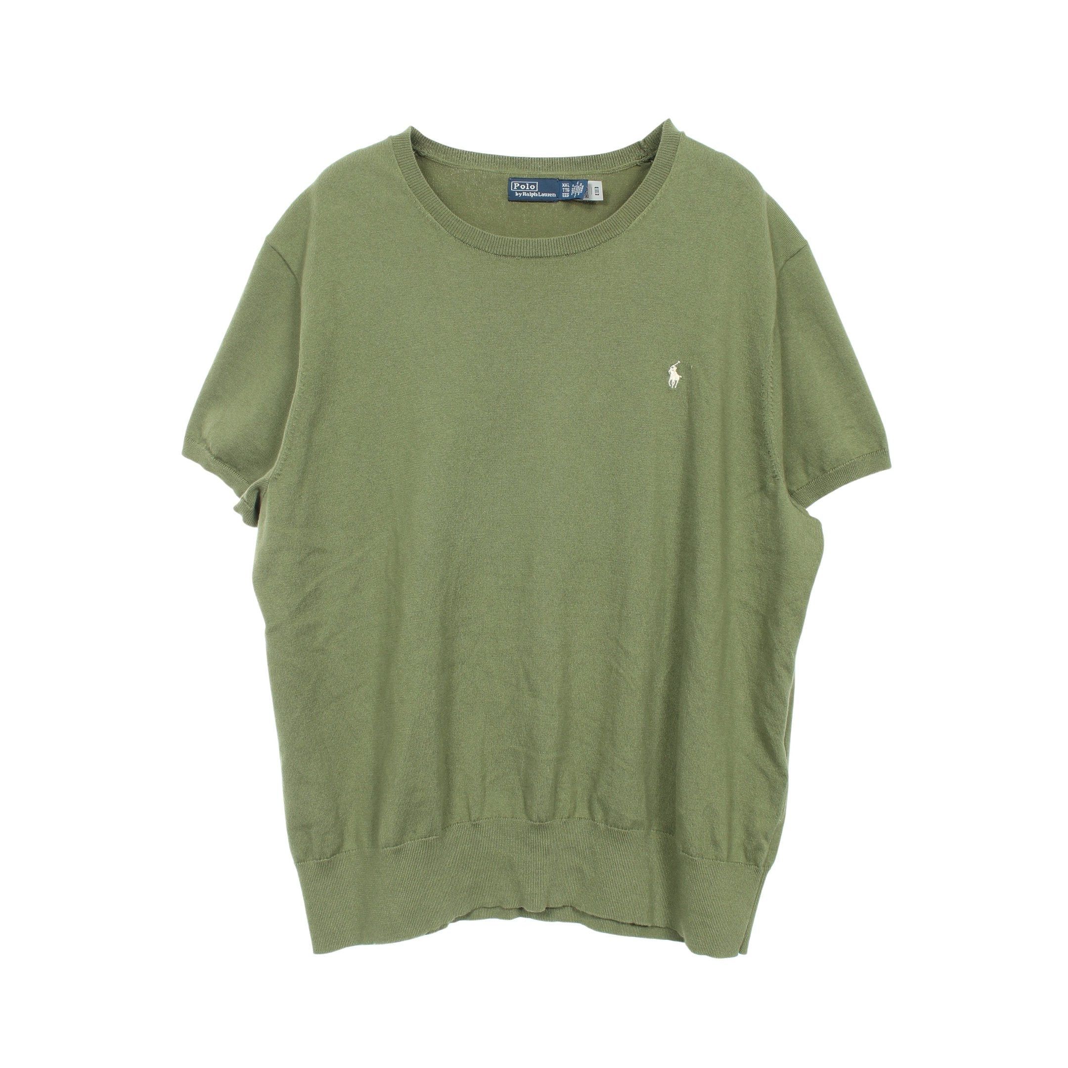 Ralph Lauren Cut And Sew Knit Short Sleeve Cotton Khaki Green