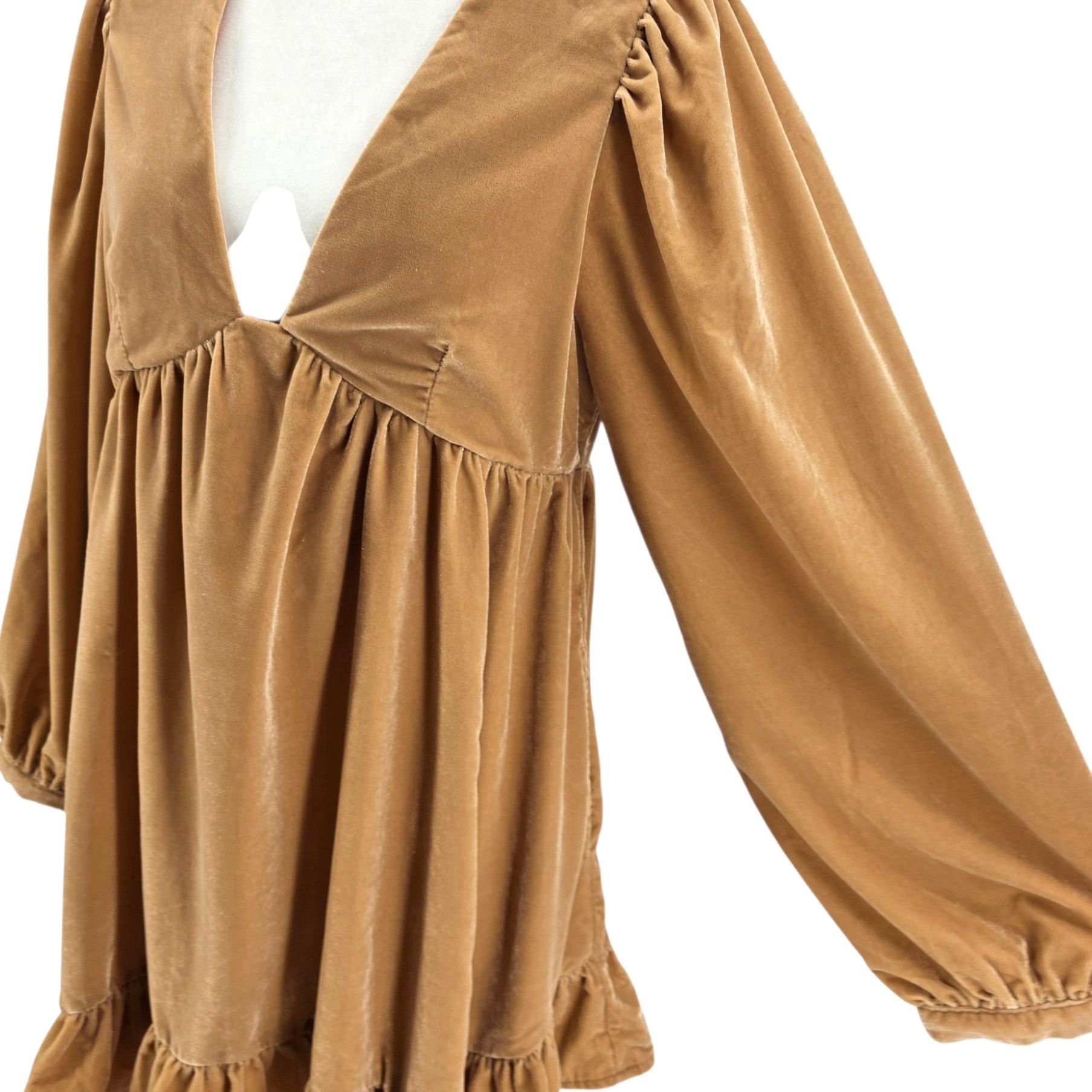 Free People Free People Womens Small Dress Estella Velvet Mini Relaxed R Size S / US 4 / IT 40 - 3 Thumbnail