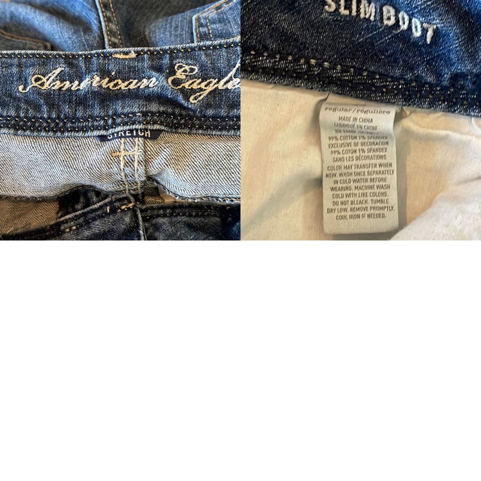 Vintage American Eagle Women’s Slightly Distressed Slim Bootcut Jeans 8 Blue Size 30" / US 8 / IT 44 - 8 Thumbnail