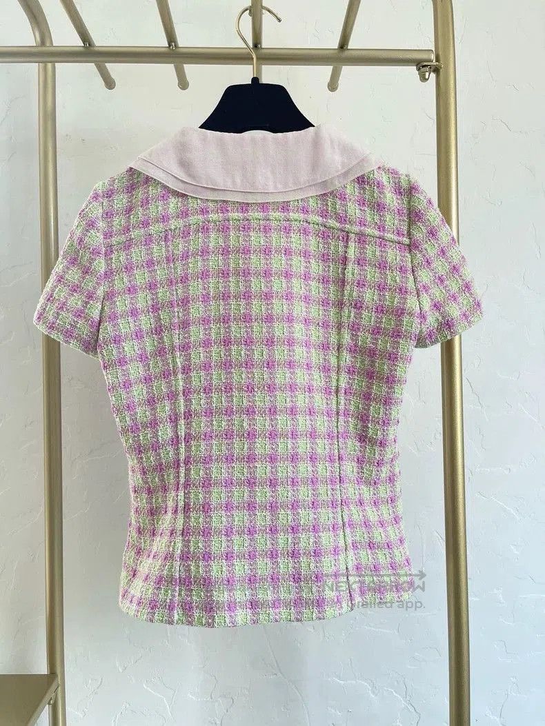 Chanel Chanel 2025 Pink Plaid Short Sleeve Top. Size US XS / EU 42 / 0 - 2 Thumbnail