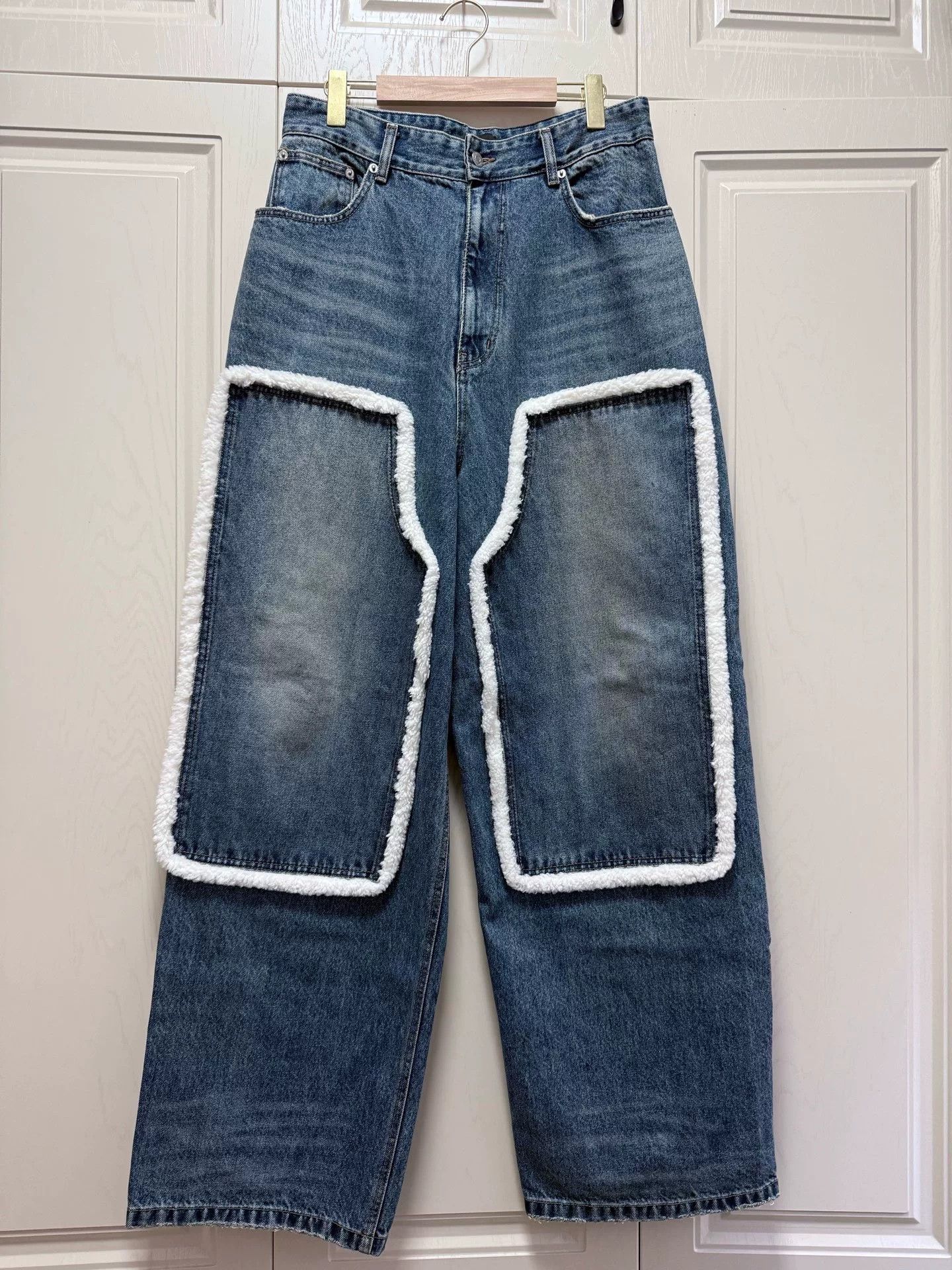 WE11DONE We11done 23FW Shearling-Trimmed Washed Jeans Size US 28 / EU 44 - 1 Thumbnail
