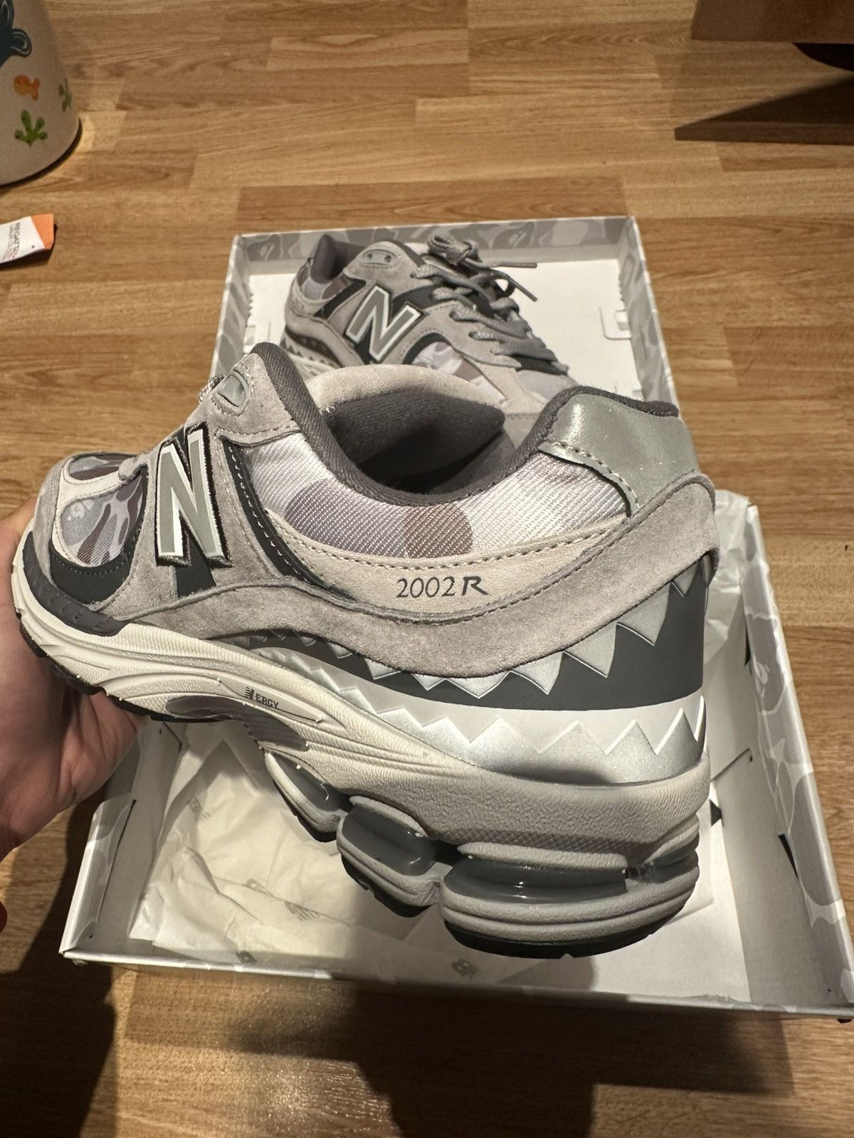 Bape × New Balance BAPE x New Balance 2002R Grey Camo Size Mens UK 9 M2002RBG Size US 9.5 / EU 42-43 - 7 Thumbnail