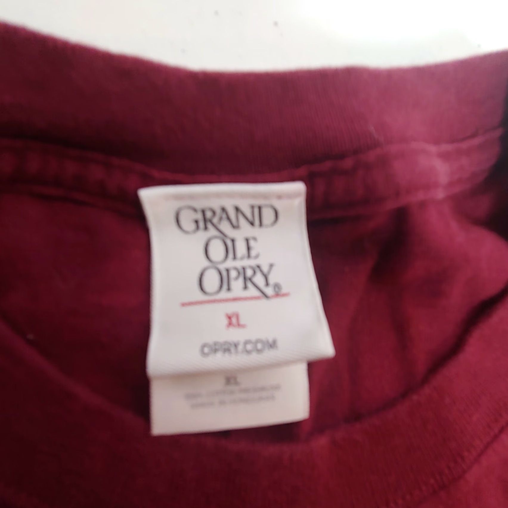Vintage VINTAGE Grand Ole Opry Shirt XL Maroon Country Music Hall T-Shirt Cowboy Boots Cowboy Hat Graphic Print Gold Foil 90s Men Size US XL / EU 56 / 4 - 4 Thumbnail