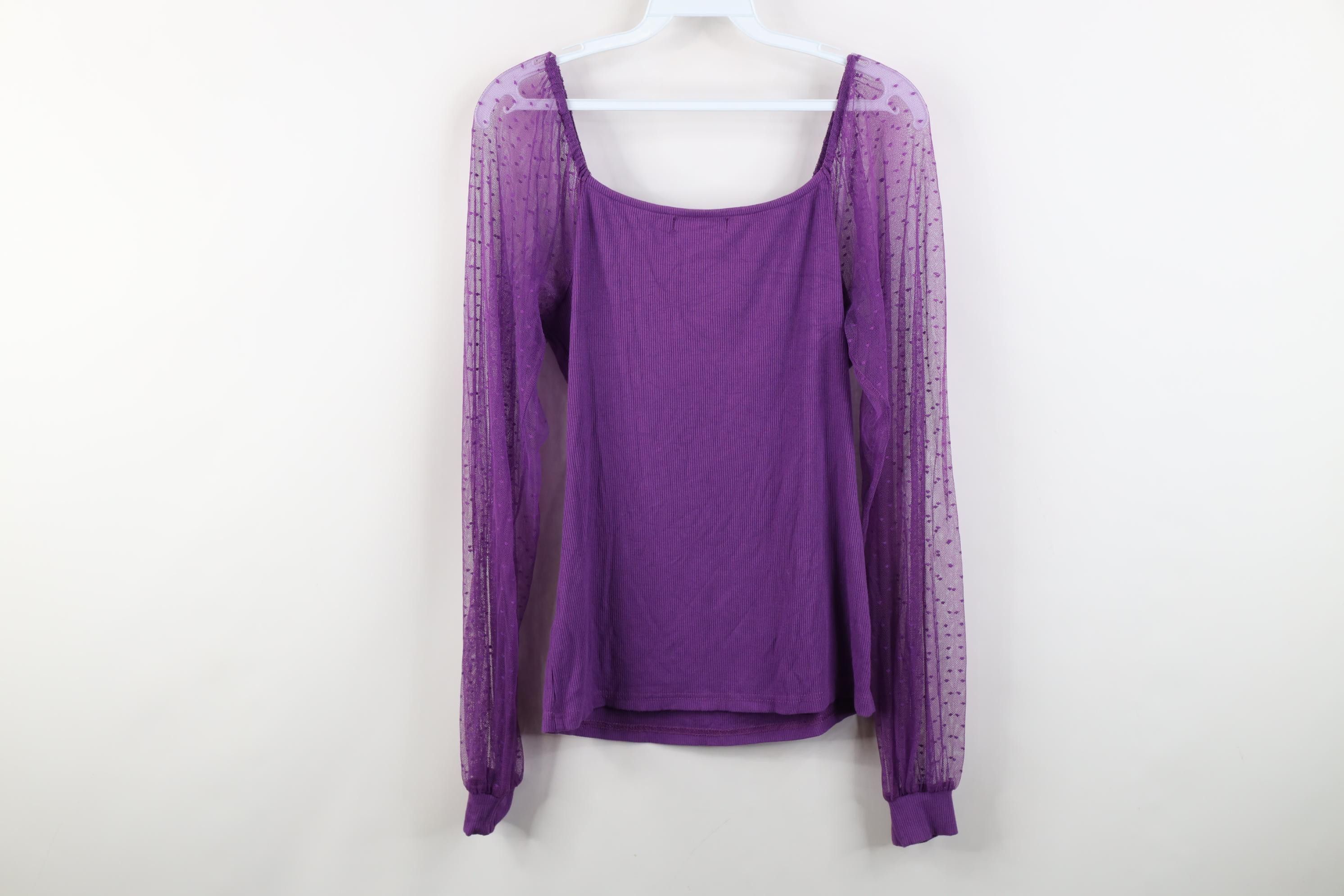 Vintage Vintage 90s Y2K Babydoll Fairy Mesh Ribbed Long Sleeve Shirt Size M / US 6-8 / IT 42-44 - 10 Thumbnail