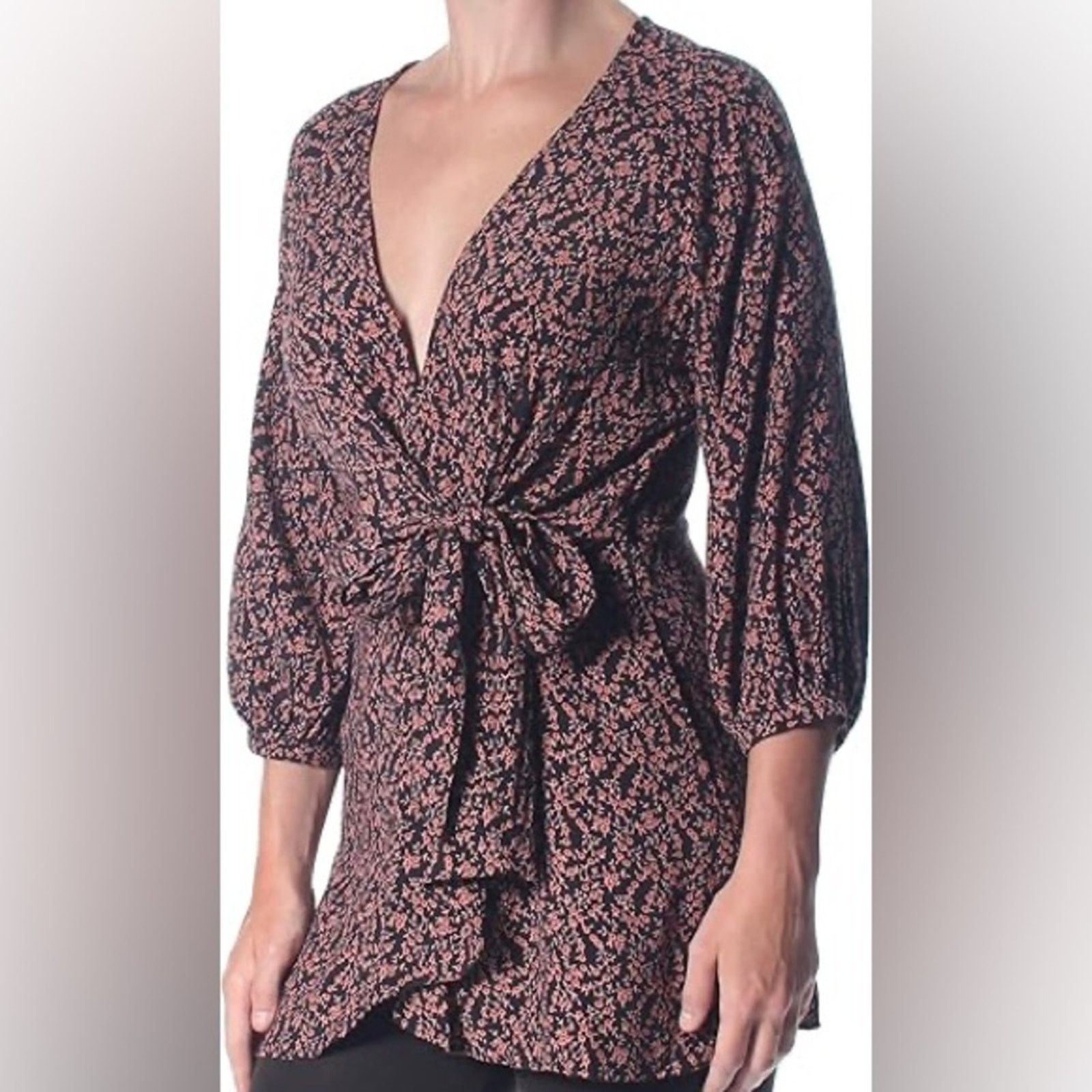 Free People NWT Free People Clara Tunic Blouse Dress in Floral Size L / US 10 / IT 46 - 2 Thumbnail