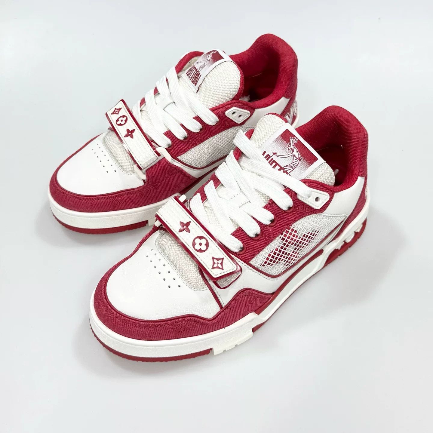 Louis Vuitton LV Trainer White Red Velcro Size US 6 / IT 36 - 1 Thumbnail