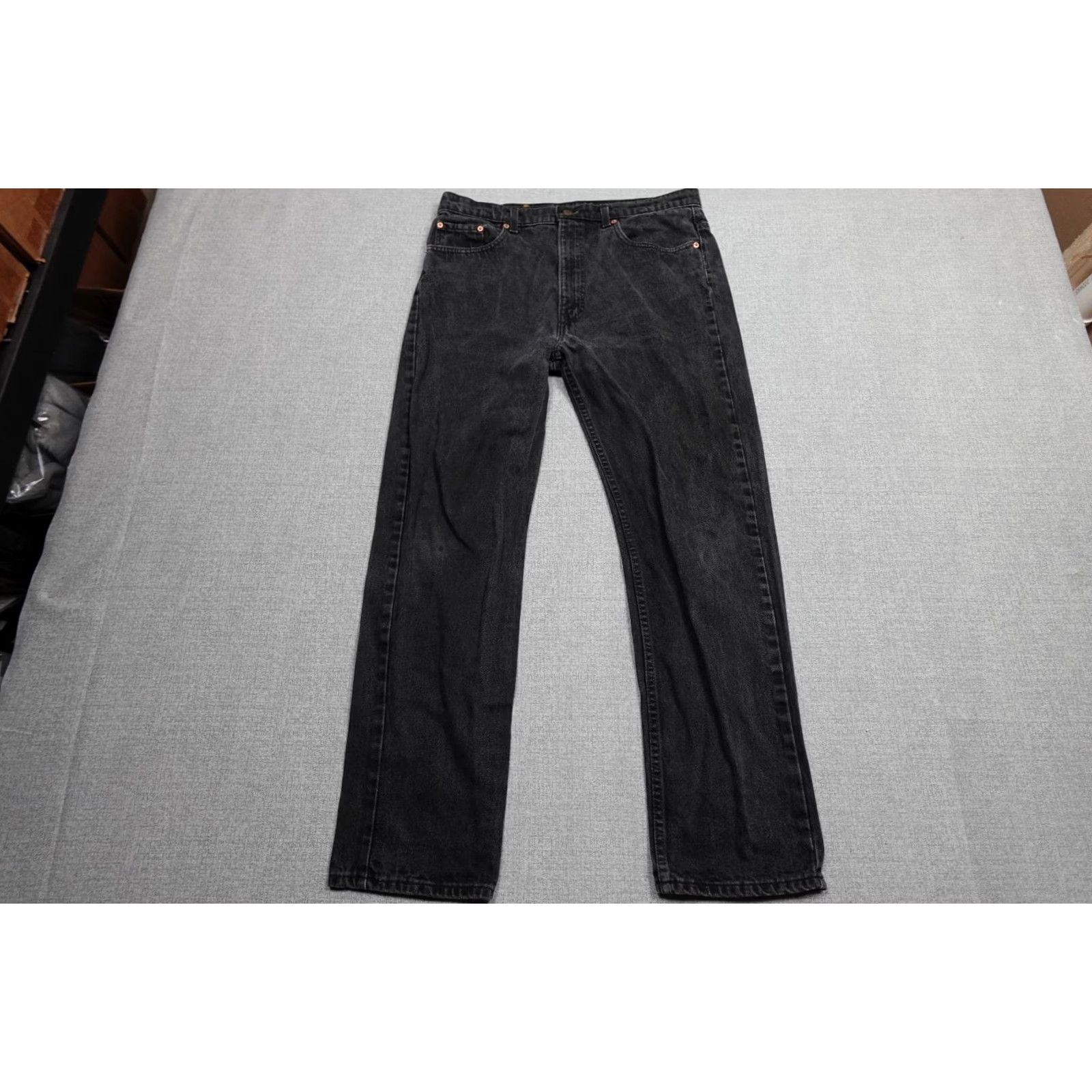 Levi's VINTAGE Levi's 505 Jeans Mens 36x32 Black Dark Wash Relaxed Fit 5-Pocket Denim Straight Jeans Mens Black 505 USA Levi's 500 Series Size US 36 / EU 52 - 4 Thumbnail